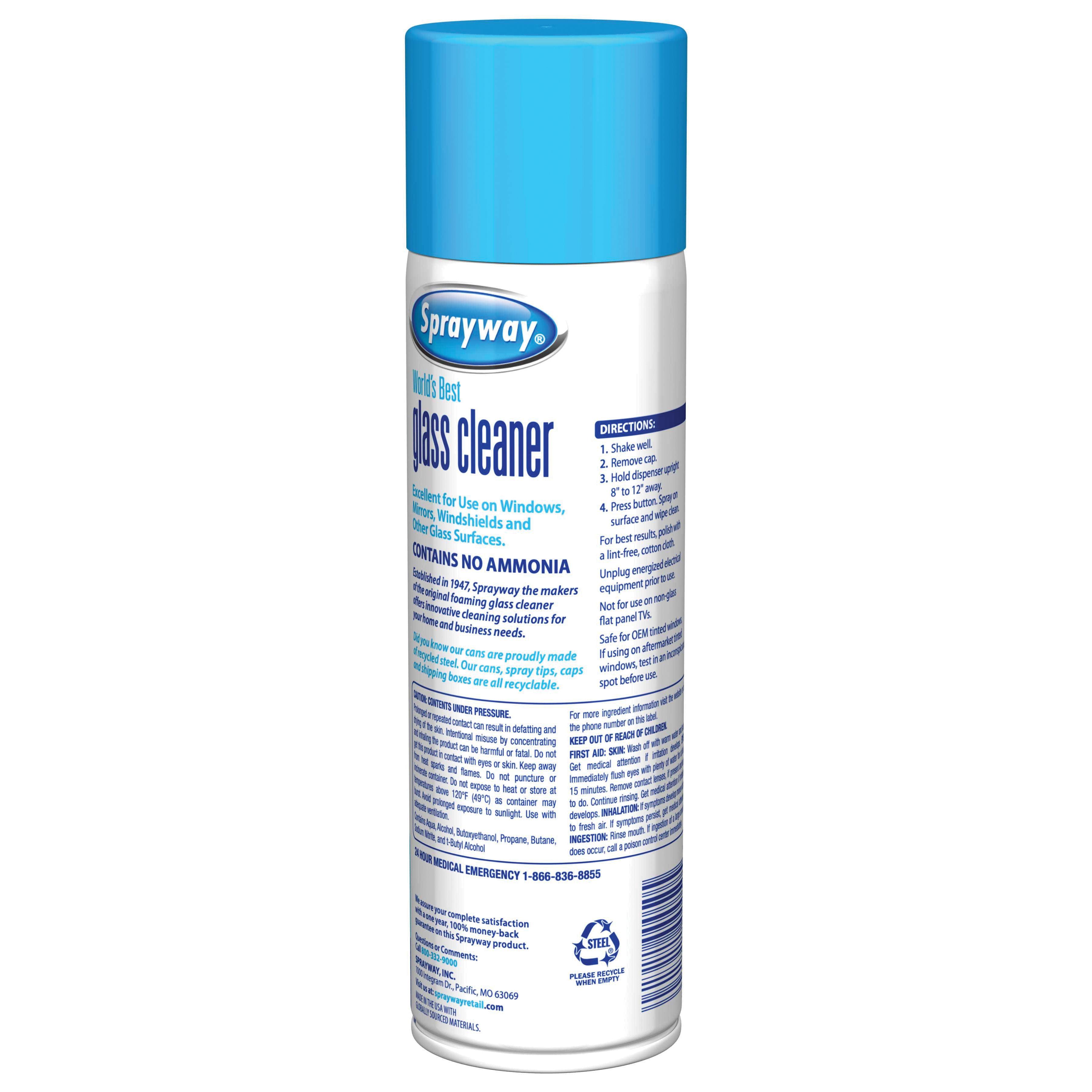 Sprayway SPRA050LT Glass Cleaner, 19 oz Aerosol Can, Liquid, Floral, White