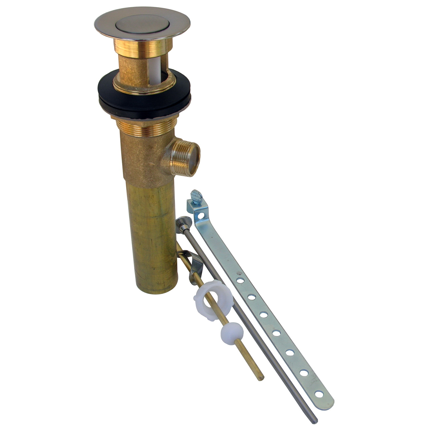 Lasco 03-4627 Pop-Up Drain Assembly, Brass, Satin Nickel