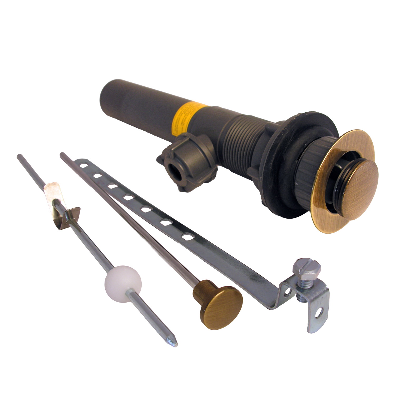 Lasco 03-4633 Drain Assembly, Pop-Up, Plastic, Antique Brass