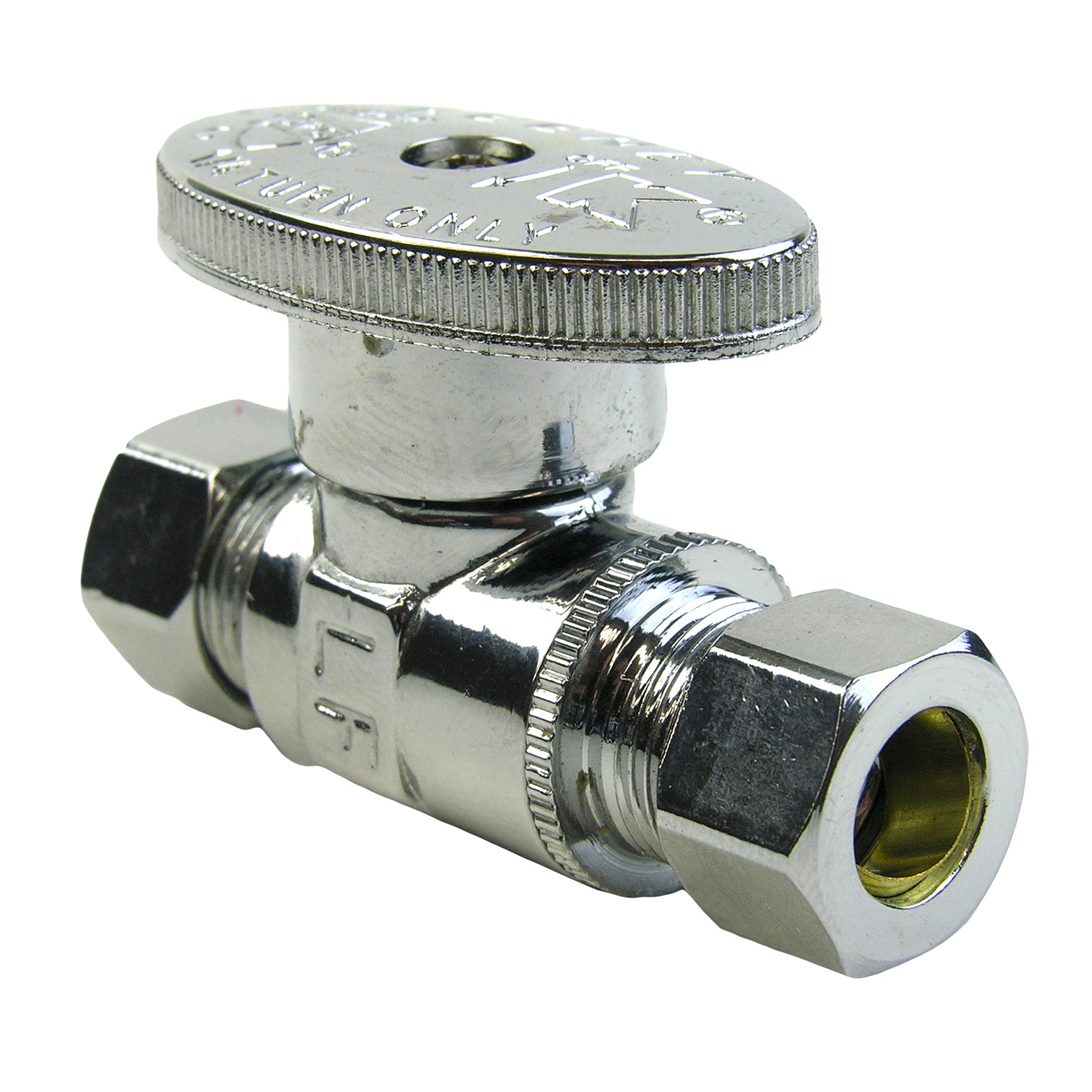 Lasco 06-9279 Straight Stop Valve, 3/8 x 3/8 in Connection, Compression x Compression, Brass Body