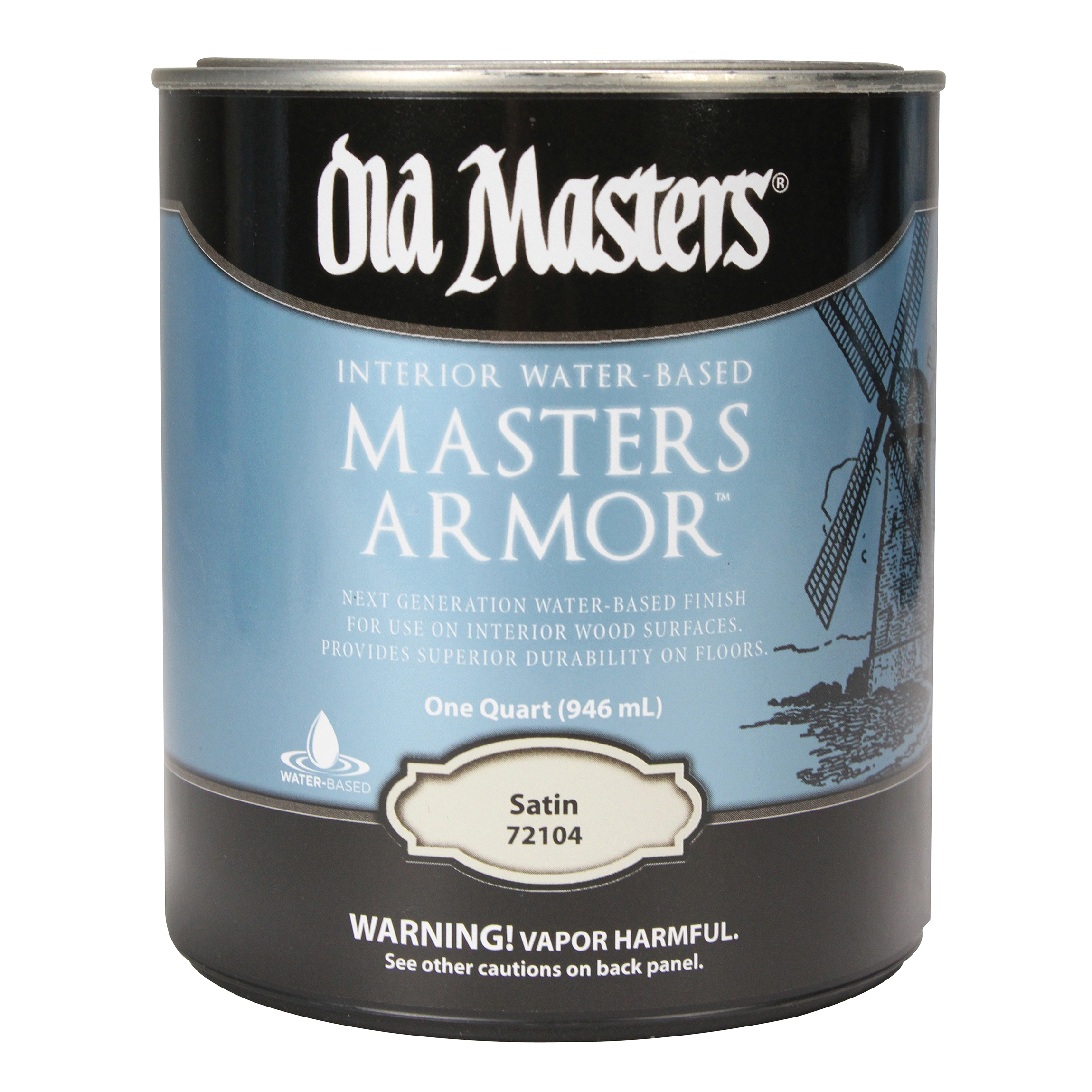 Old Masters MASTERS ARMOR 72104 Stain, Satin, Clear, Liquid, 1 qt