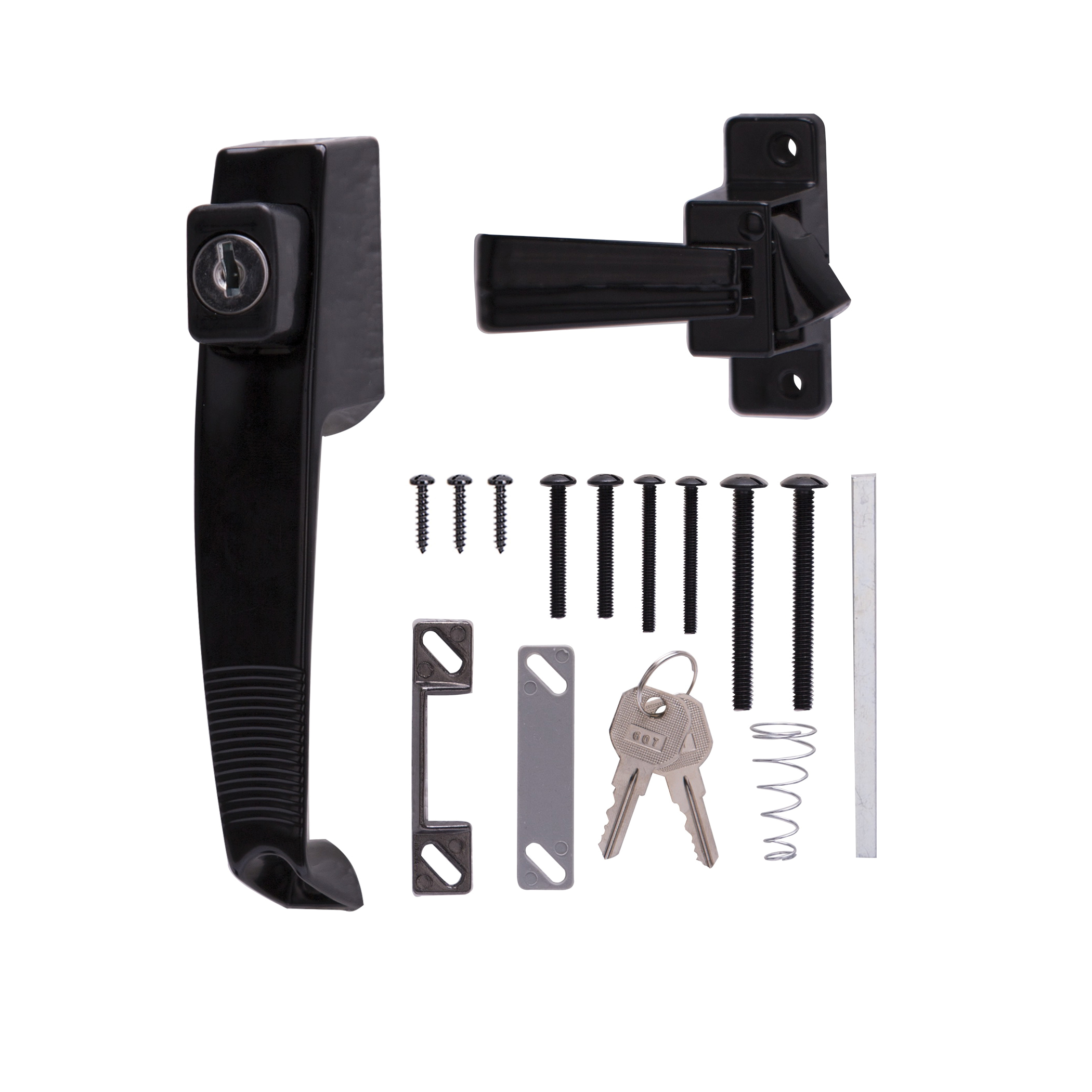 ProSource 47020-UK-PS Pushbutton Latch, Zinc, Black, 5/8 to 1-1/2 in Thick Door, 5/8 in Backset