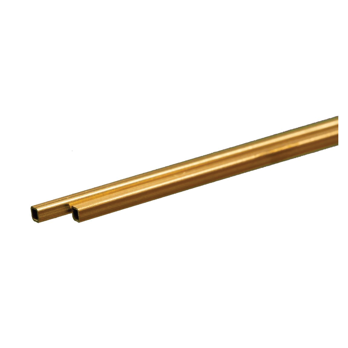 K & S 8150 Decorative Tube, Square, 12 in L, 3/32 in W, 0.014 in Wall, Brass