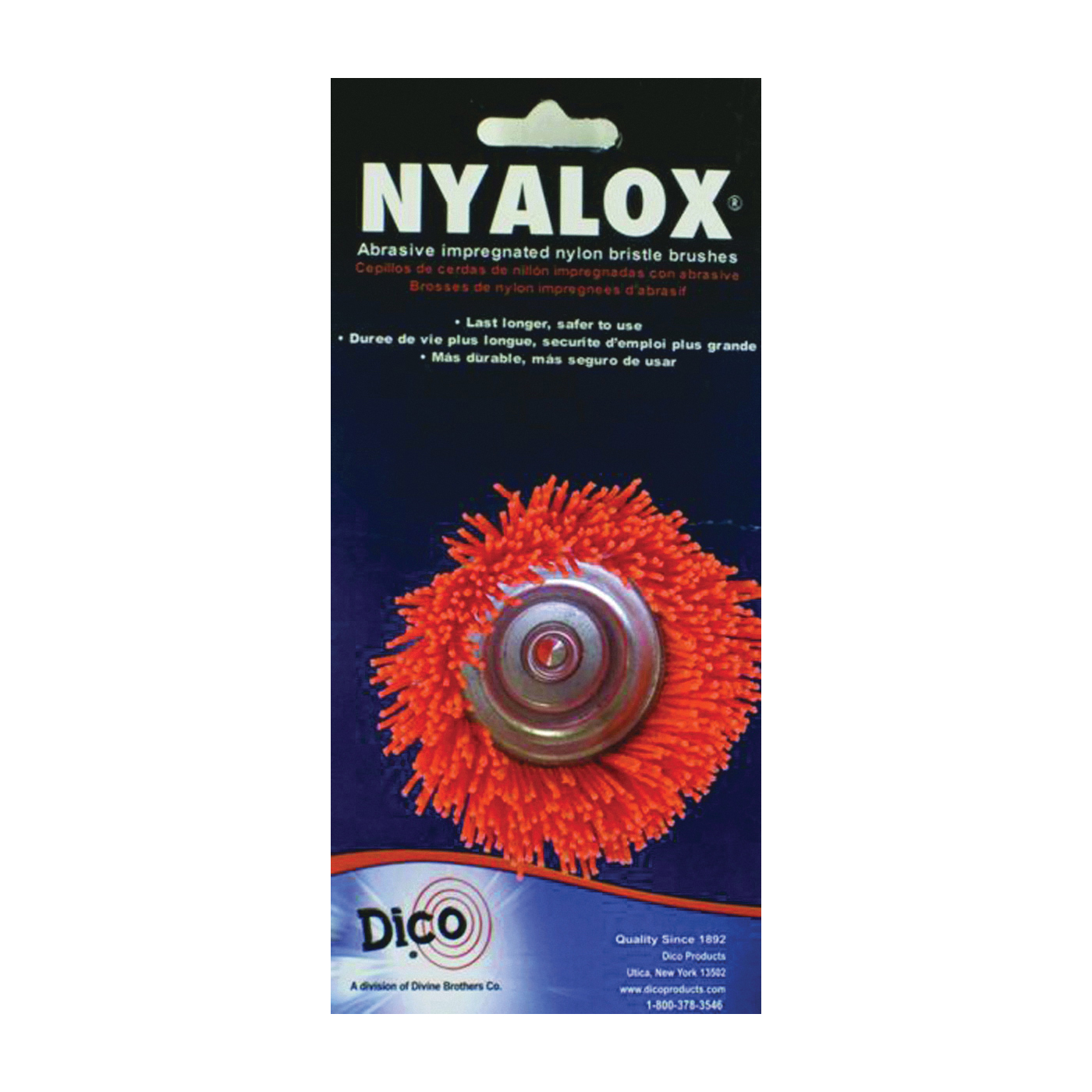 Dico 541-780-21/2 Wire Cup Brush, 2-1/2 in Dia, 1/4 in Arbor/Shank, Nylon Bristle