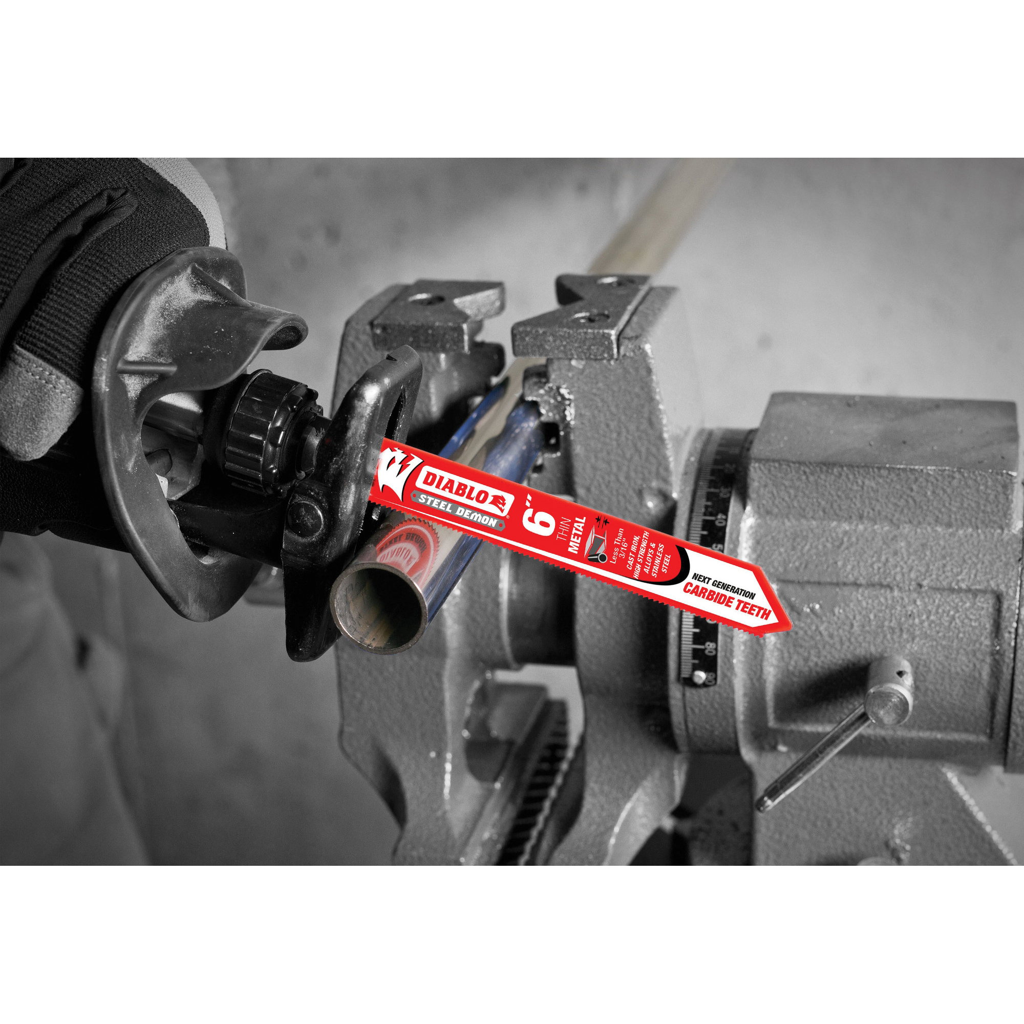 Diablo Steel Demon DS0620CF Reciprocating Saw Blade, 1 in W, 6 in L, 20 TPI, Carbide Cutting Edge