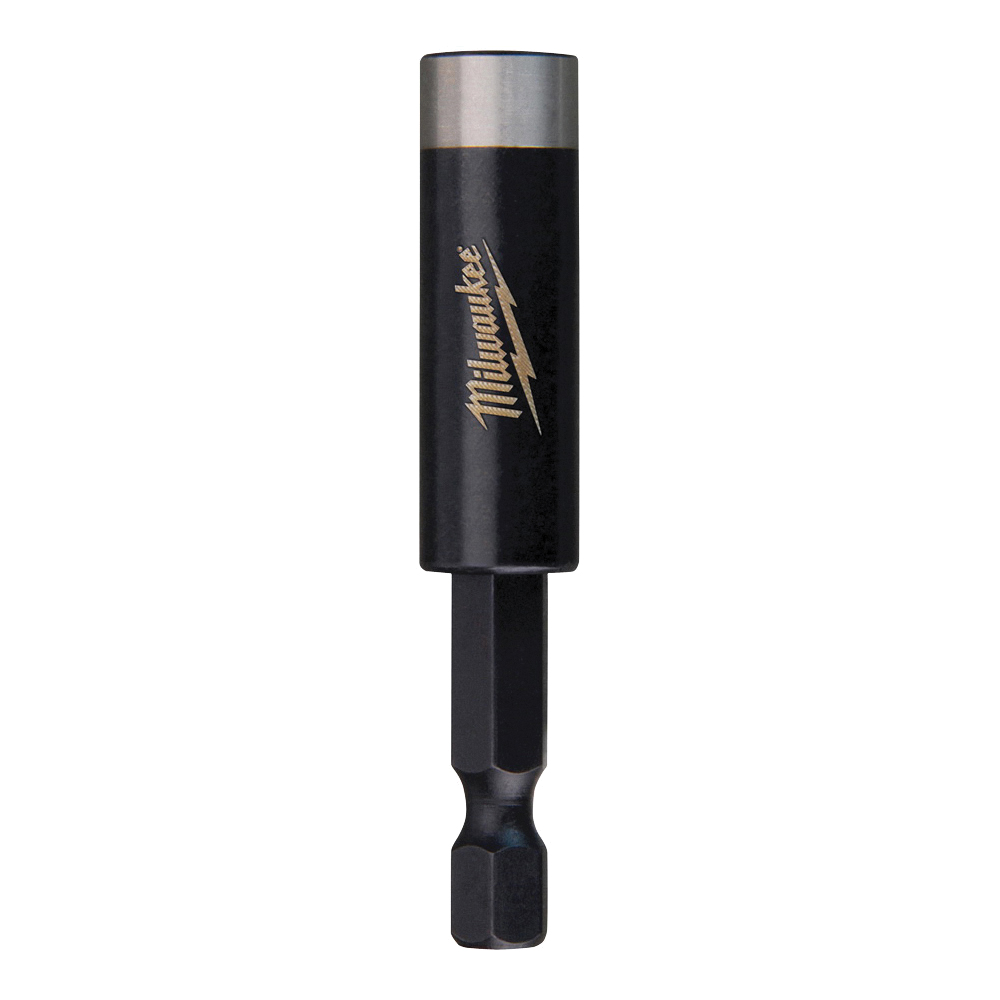 Milwaukee SHOCKWAVE 48-32-4502 Series Bit Holder with C-Ring, 2.36 in L, 1/4 in Drive, Hex Drive, 1/4 in Shank, Steel
