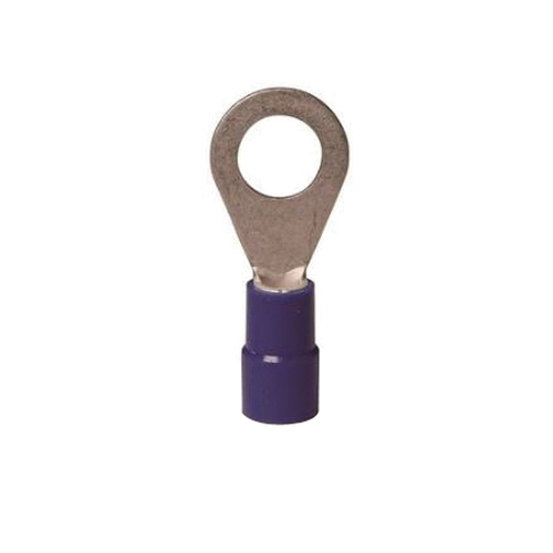 Gardner Bender 20-104 Ring Terminal, 600 V, 16 to 14 AWG Wire, #8 to 10 Stud, Vinyl Insulation, Blue, 1 in L Dimensions