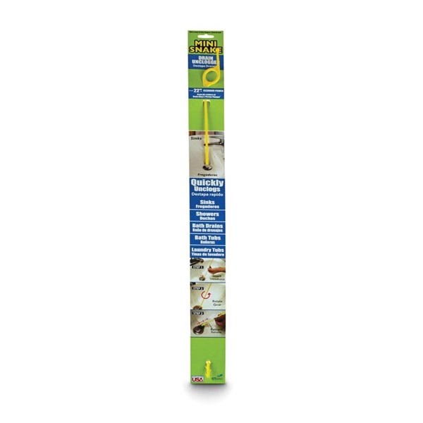 Gt Water Products DKMS Snake Drain Cleaner, 1/4 in Dia Cable, 22 in L Cable