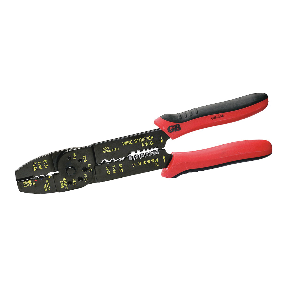 Gardner Bender GS-366 Wire Stripper, 22 to 10 AWG Wire, 20 to 8 AWG Solid, 22 to 10 AWG Stranded Stripping, 9-1/4 in OAL