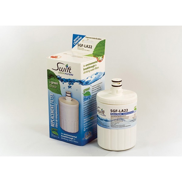Swift Green Filters SGF-LA22 Refrigerator Water Filter, 3-1/4 in Dia, 5-1/4 in, 0.5 gpm