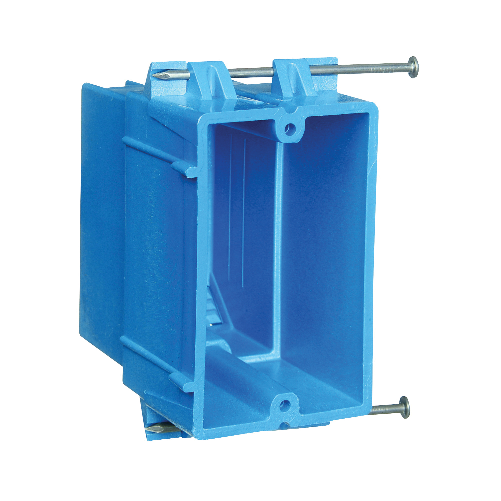 Carlon BH122A-UPC Outlet Box, 22 cu-in, 1-Gang, PVC, Blue, Nail
