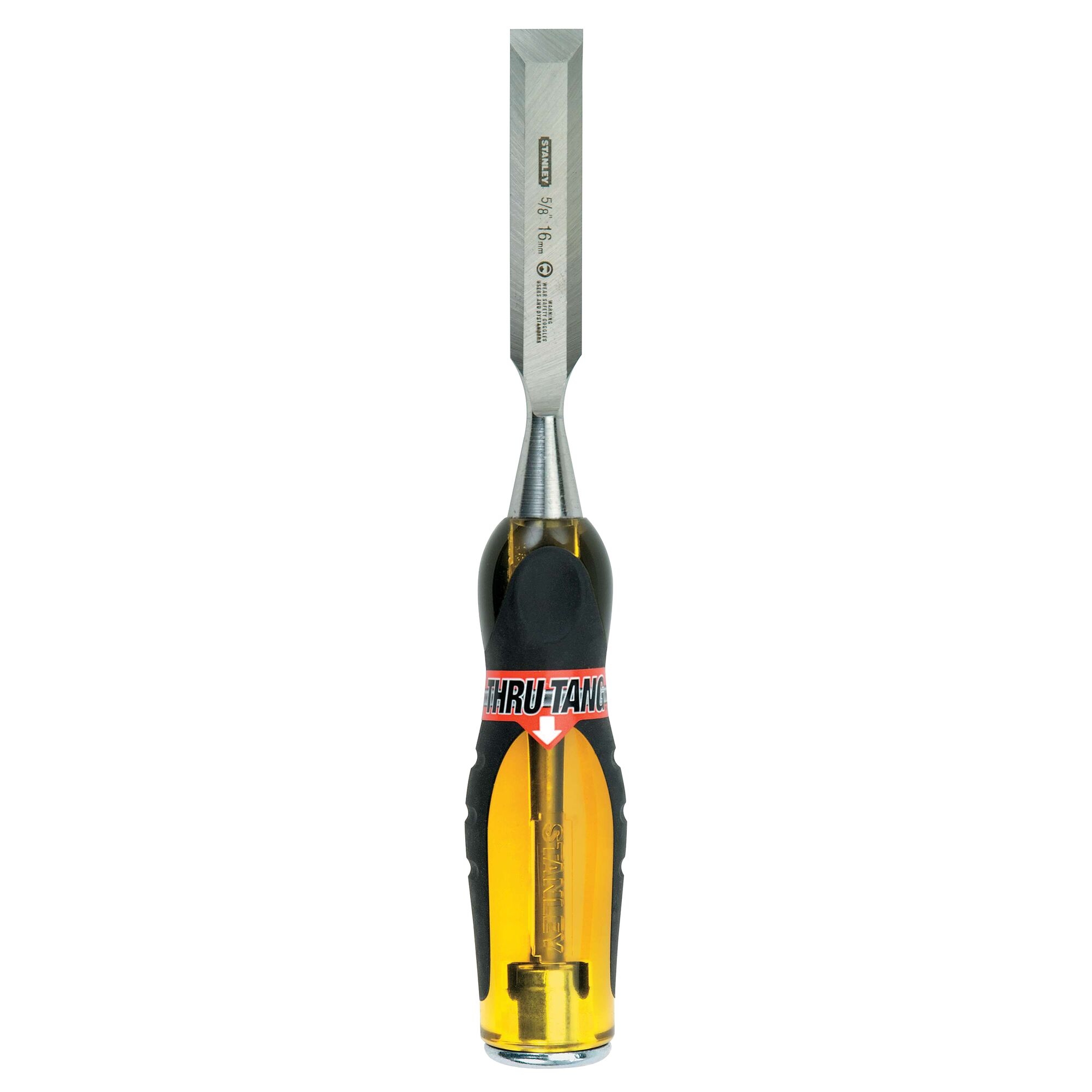 STANLEY Fatmax Thru-Tang 16-976 Chisel, 5/8 in Tip, 9 in OAL, Chrome Carbon Alloy Steel Blade, Ergonomic Handle