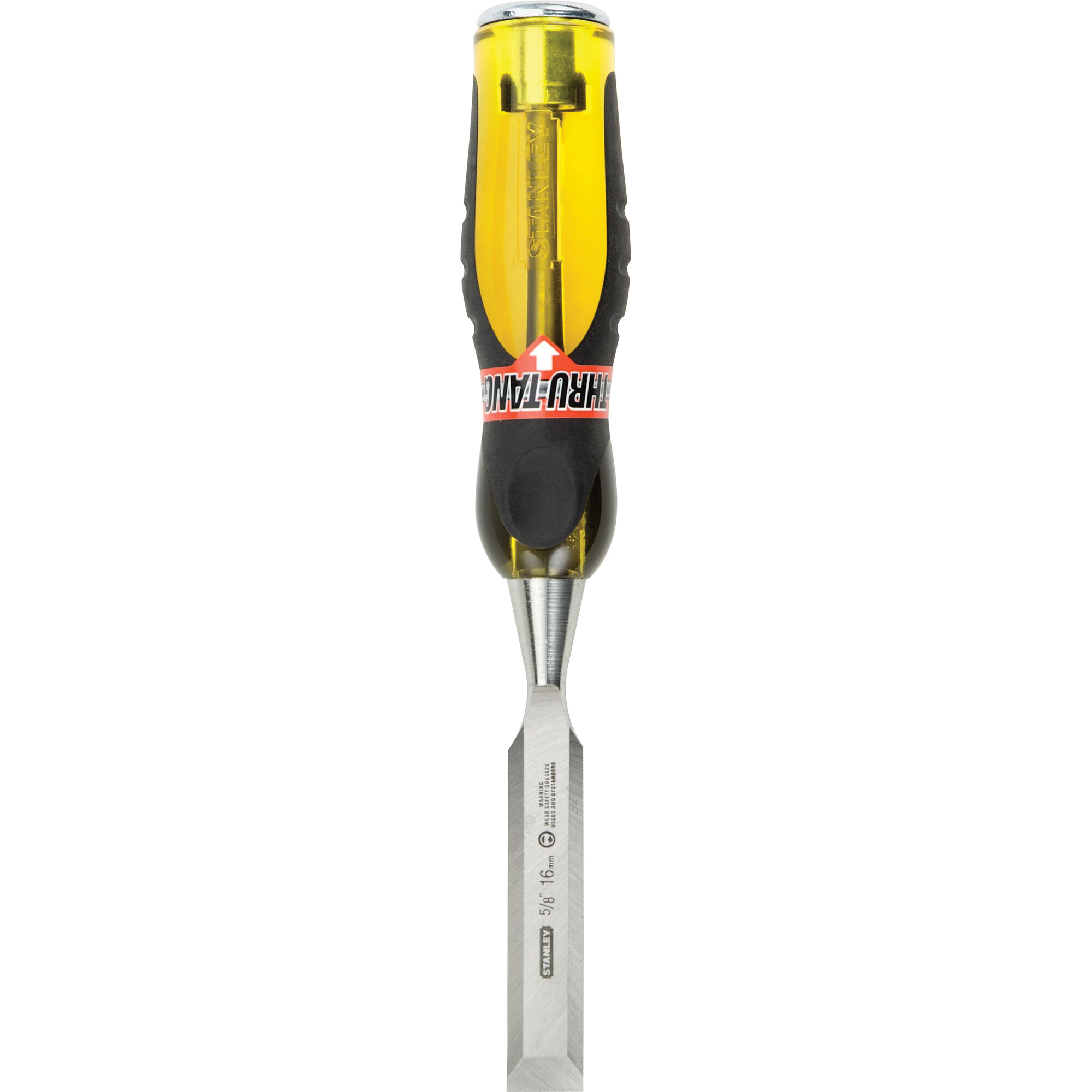STANLEY Fatmax Thru-Tang 16-976 Chisel, 5/8 in Tip, 9 in OAL, Chrome Carbon Alloy Steel Blade, Ergonomic Handle