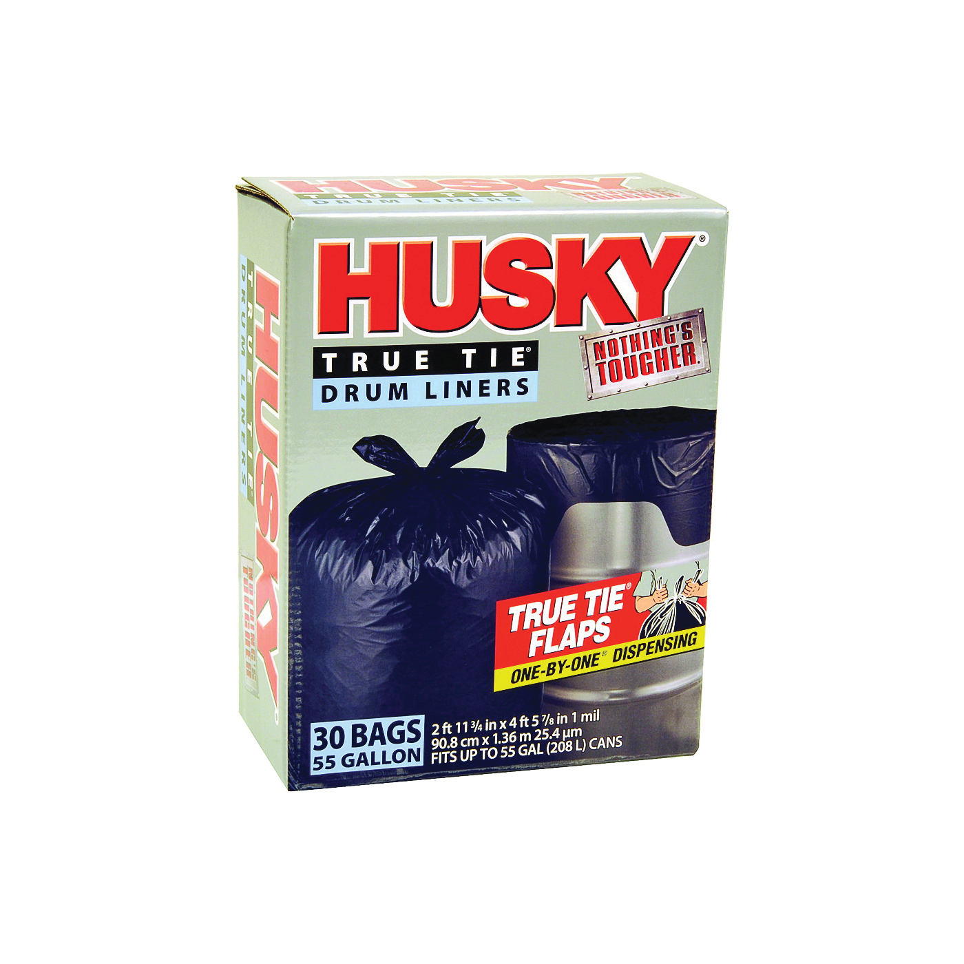 Husky HK55WC030B Drum Liner, 55 gal, Plastic, Black