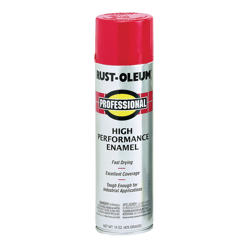 Rust-Oleum 7564838 Professional Safety Spray Paint, Gloss, Safety Red, 15 oz Can