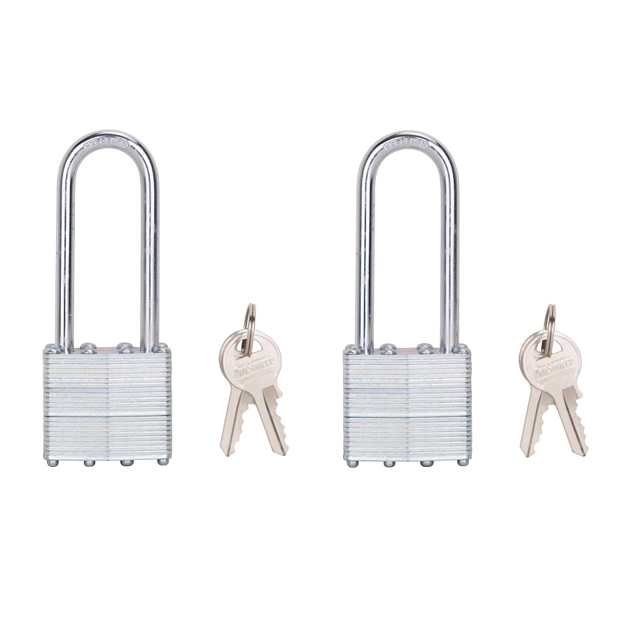ProSource HD00020L-D-3L2 Padlock Set, Standard Shackle, 1/4 in Dia Shackle, 2-3/4 in H Shackle, Steel Shackle