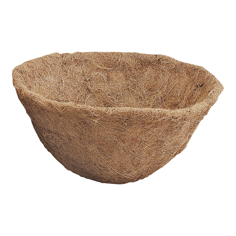 Landscapers Select T51483-3L Planter Liner, 14 in Dia, 7-1/2 in H, Round, Coconut Fiber, Brown
