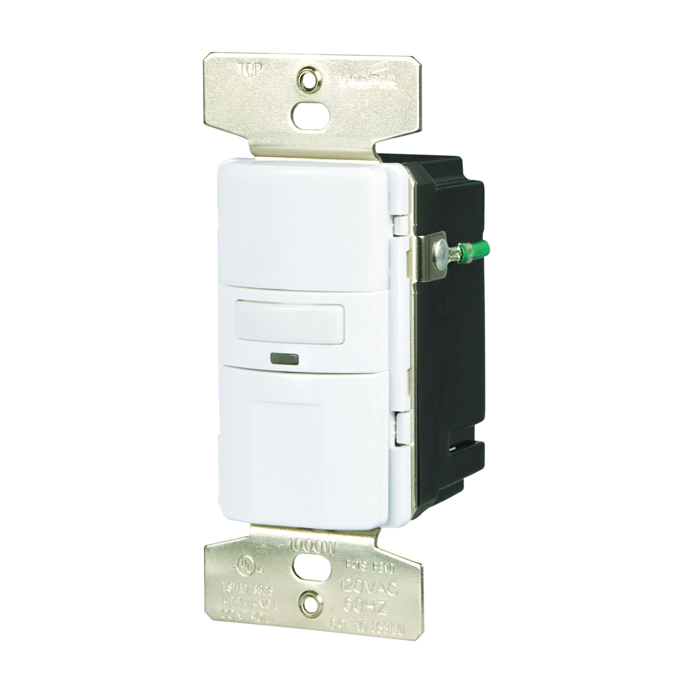 Eaton Wiring Devices OS310U-W-K Motion Sensor Switch with Nightlight and LED, 8.3 A, 120 V, 1-Pole, Motion Sensor