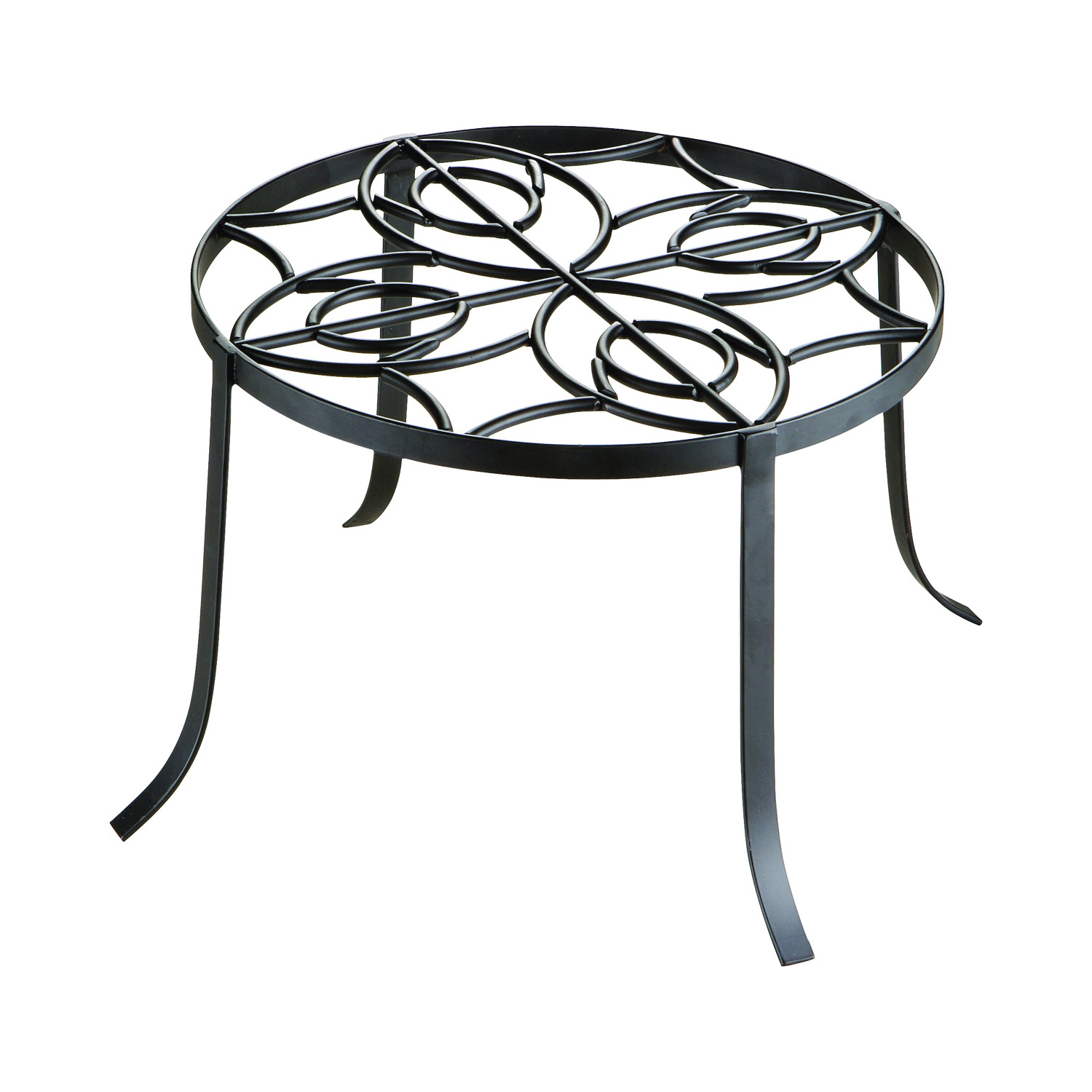 Landscapers Select W52873-3L Planter Stand, 12 in OAW, 8-1/2 in OAH, Iron, Black, Powder-Coated