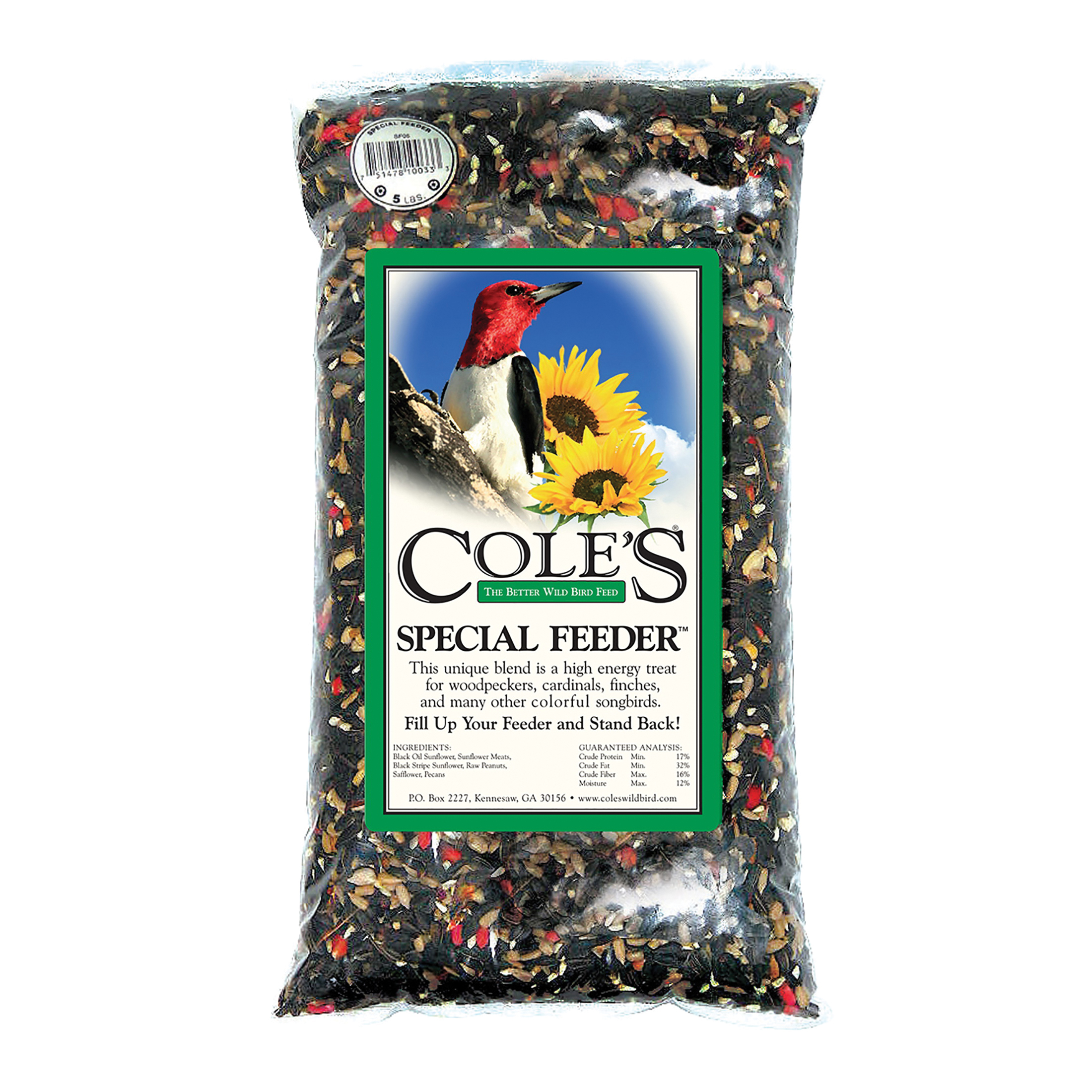 Cole's Special Feeder SF05 Safflower Seed Blended Bird Food, 5 lb, Solid Bag