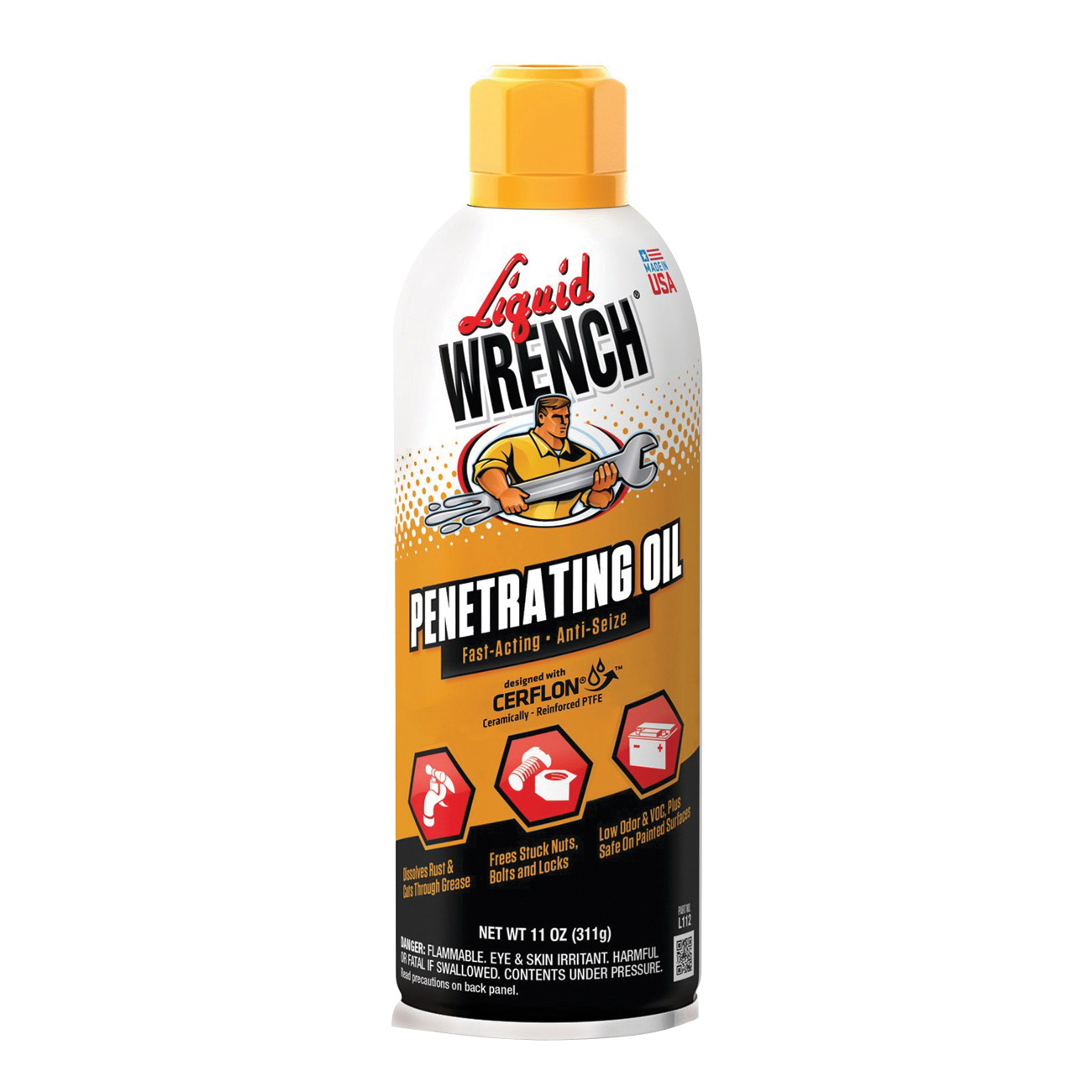 Liquid WRENCH L112 Fast-Acting Penetrating Oil, 11 oz Aerosol Can, Liquid