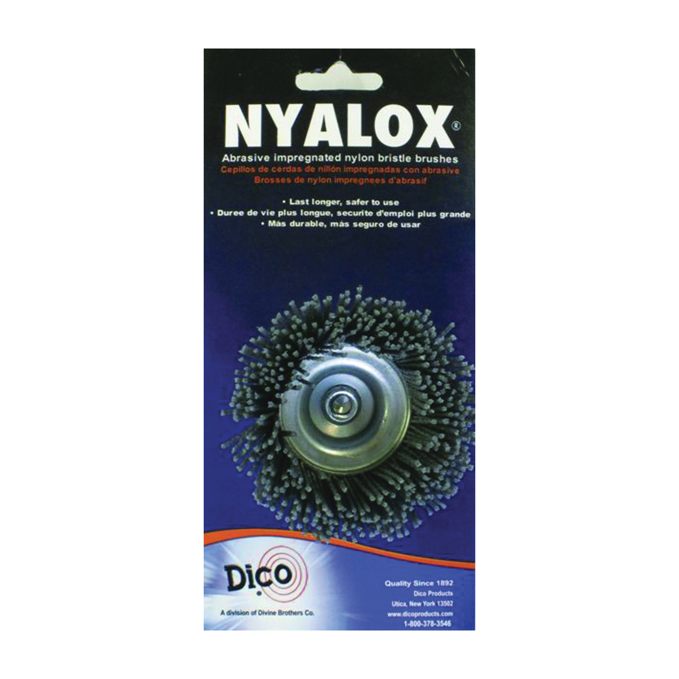 Dico 541-774-21/2 Wire Cup Brush, 2-1/2 in Dia, Nylon Bristle, 1/4 in Arbor/Shank