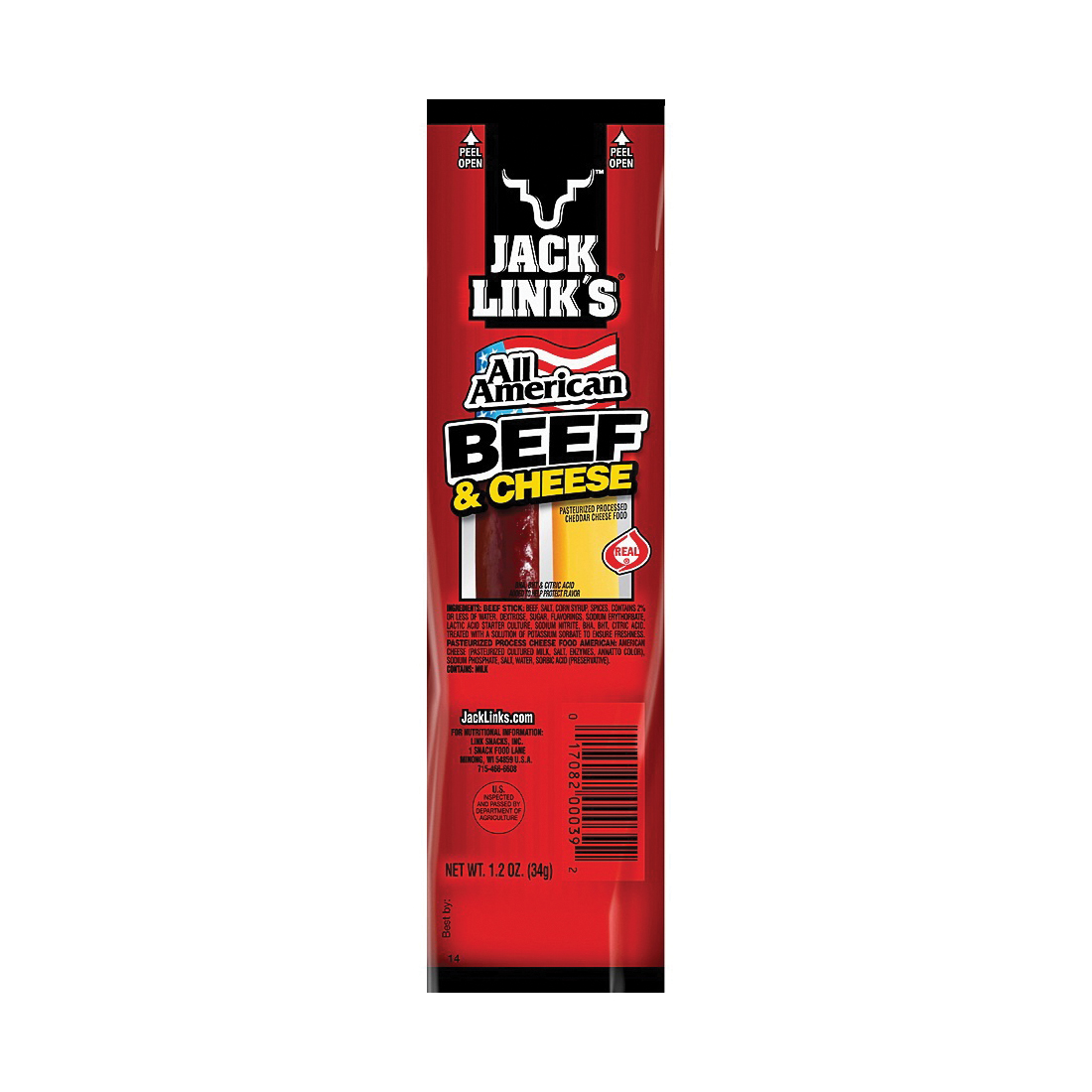 Jack Link's 01139 Snack, Stick, Original, 1.2 oz Bag