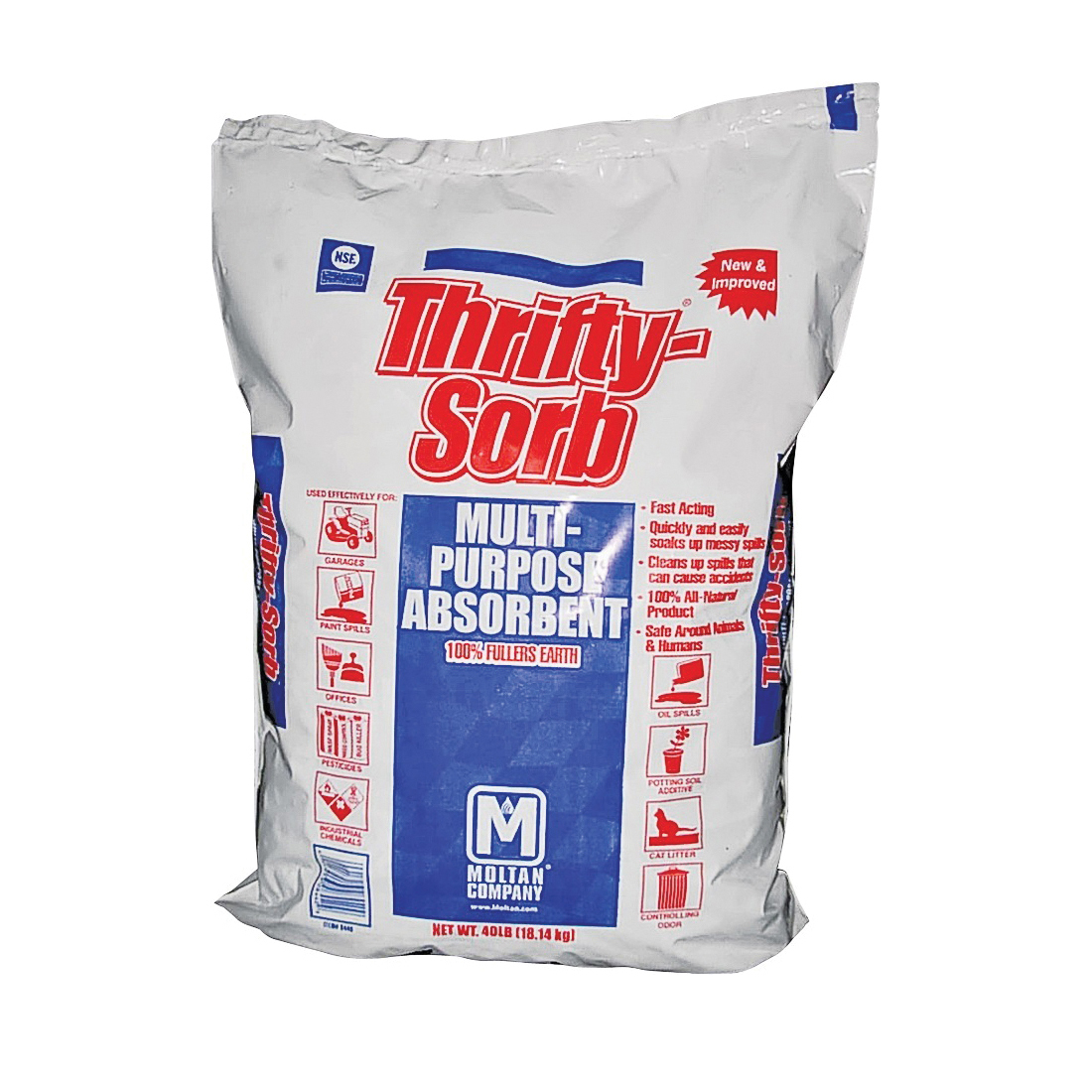 EP Minerals 8440 Premium Granular Absorbent, 40 lb Poly Bag, Solid