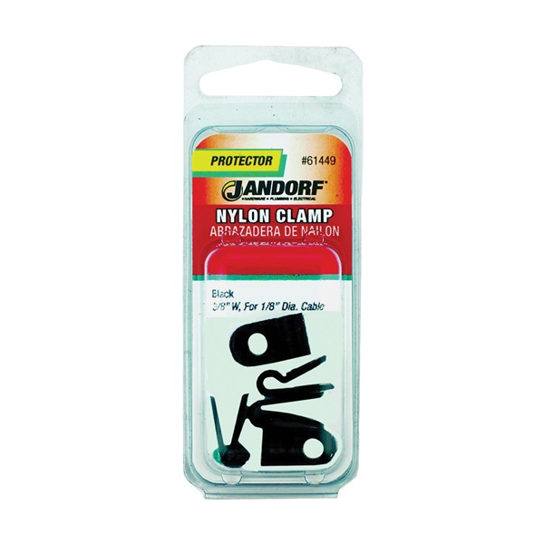 Jandorf 61449 Cable Clamp, 1/8 in Max Bundle Dia, 3/8 in W, Nylon, Black