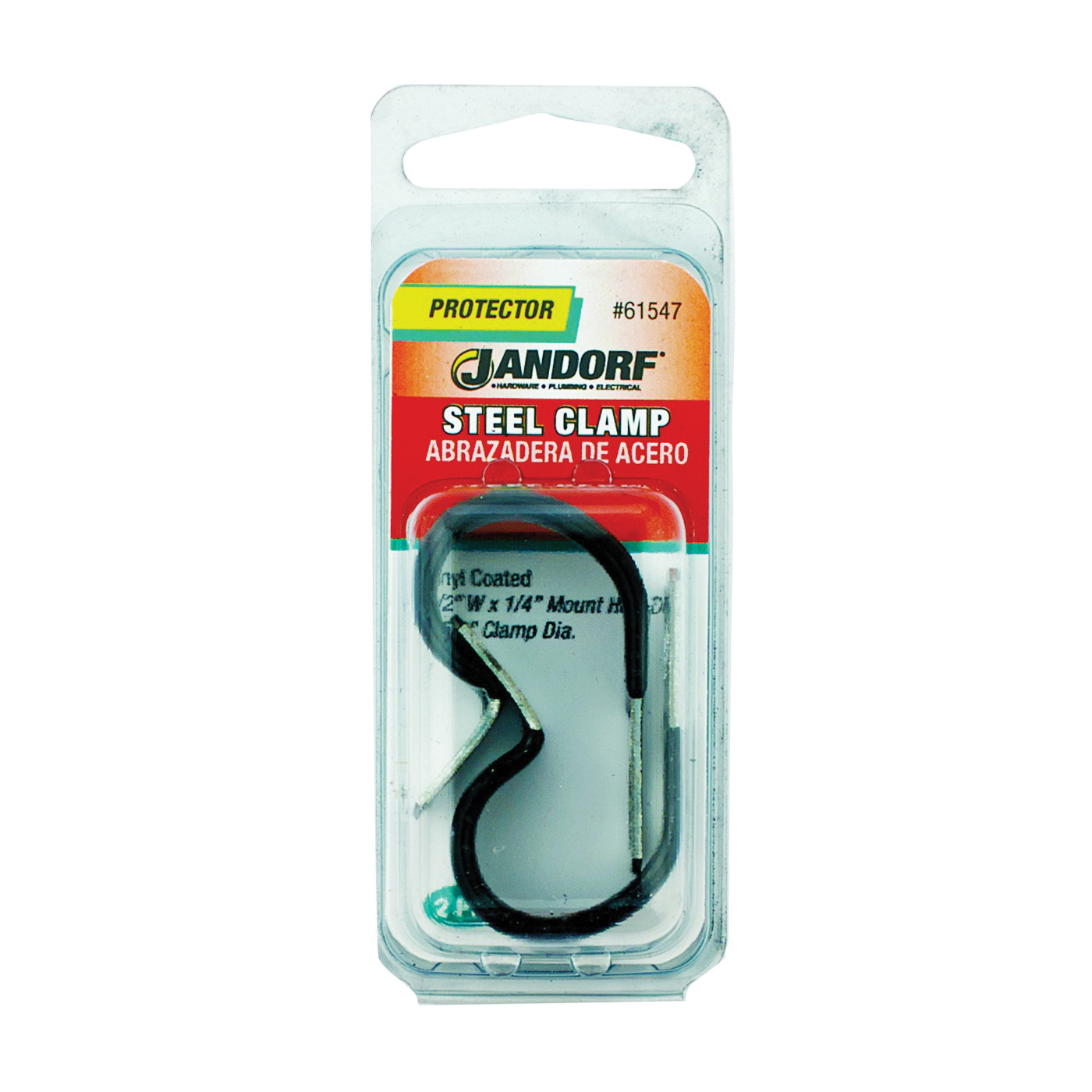 Jandorf 61547 Loom Clamp, 5/8 in Max Bundle Dia, 1/2 in W, Steel/Vinyl, Black