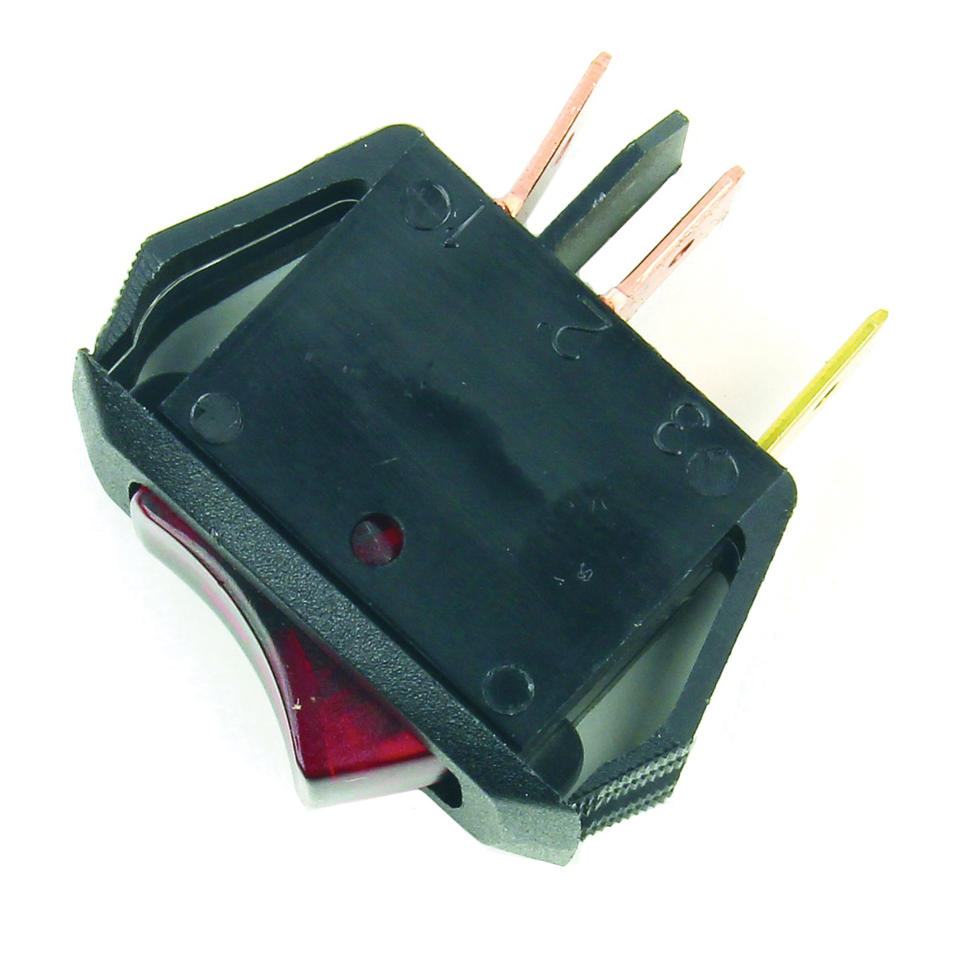 Jandorf 61032 Rocker Switch, 10/16 A, 125/250 V, SPST, Tab Terminal, Black/Red