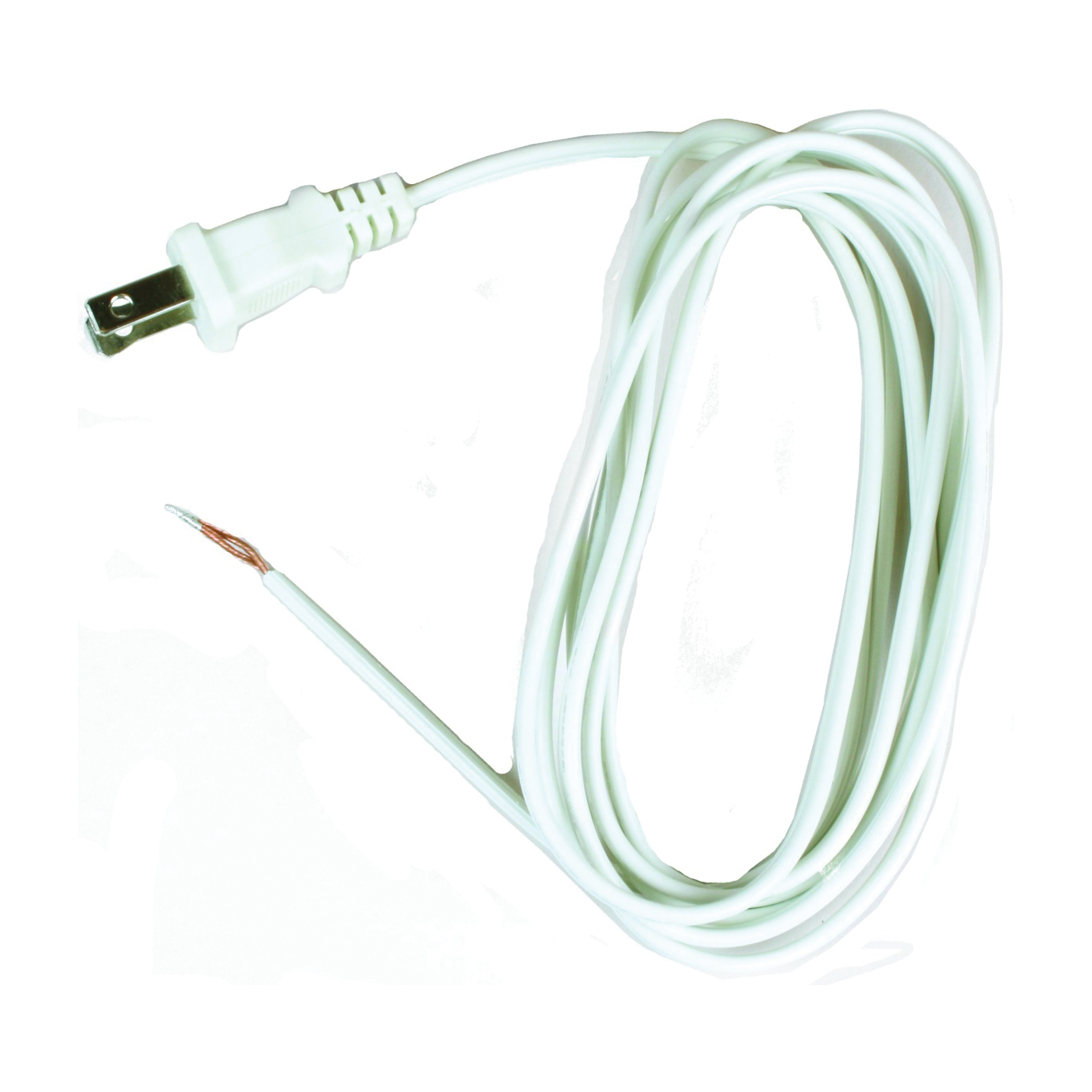Jandorf 60134 Lamp Cord with Polarized Plug, 8 ft L, White Sheath
