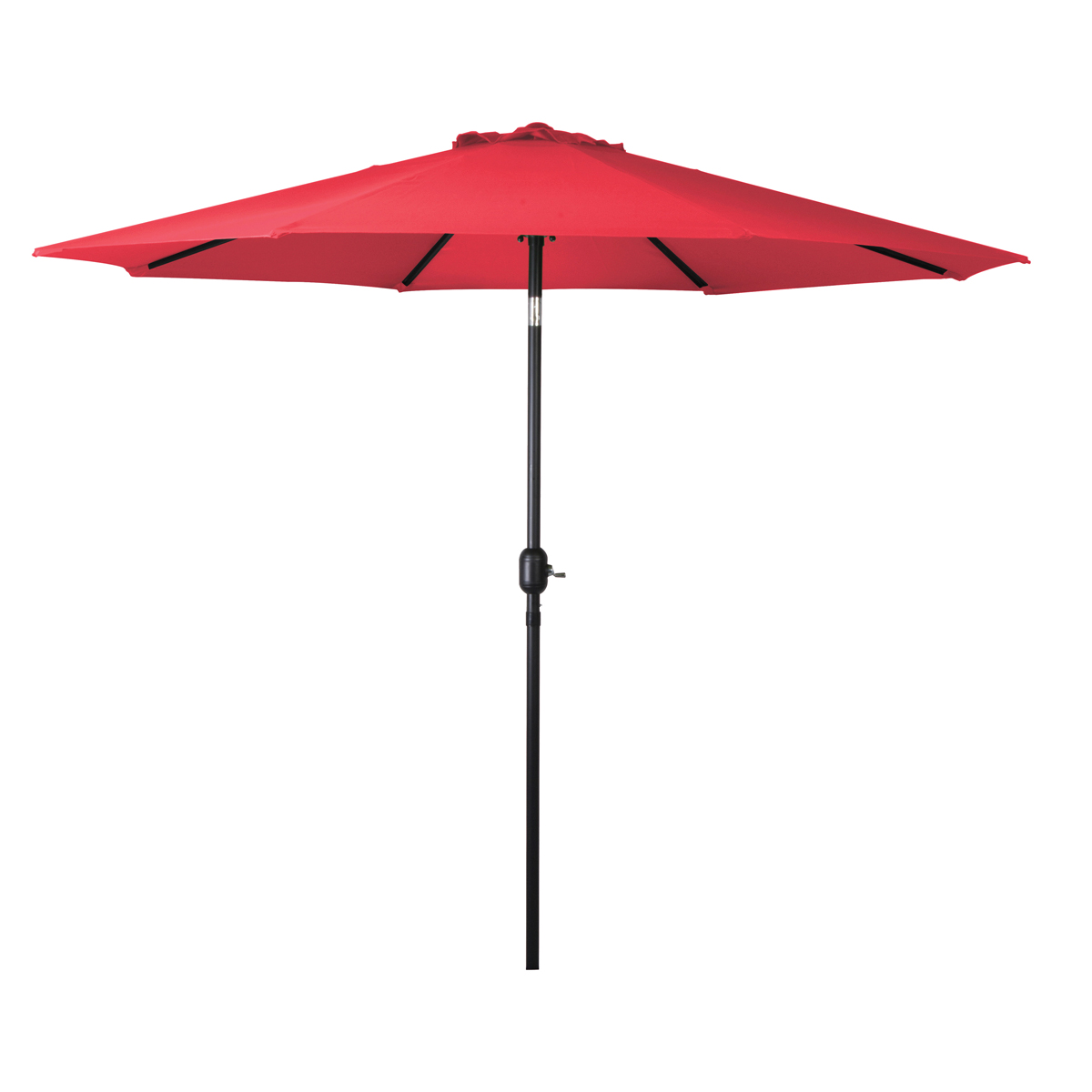 Seasonal Trends Umbrella, 92.9 in H, 107.9 in W Canopy, 107.9 in L Canopy, Round Canopy, Steel Frame, Red Fabric