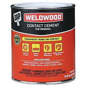 DAP 00271 Contact Cement, Liquid, Strong Solvent, Tan, 1 pt Can