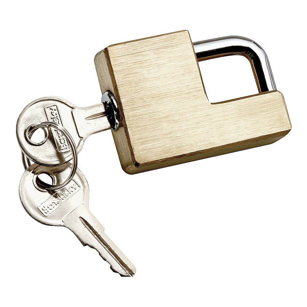 Reese Towpower 7005300 Universal Trailer Coupler Lock, 1/4 in Dia Pin, 5-1/2 in OAL, Steel, Brass