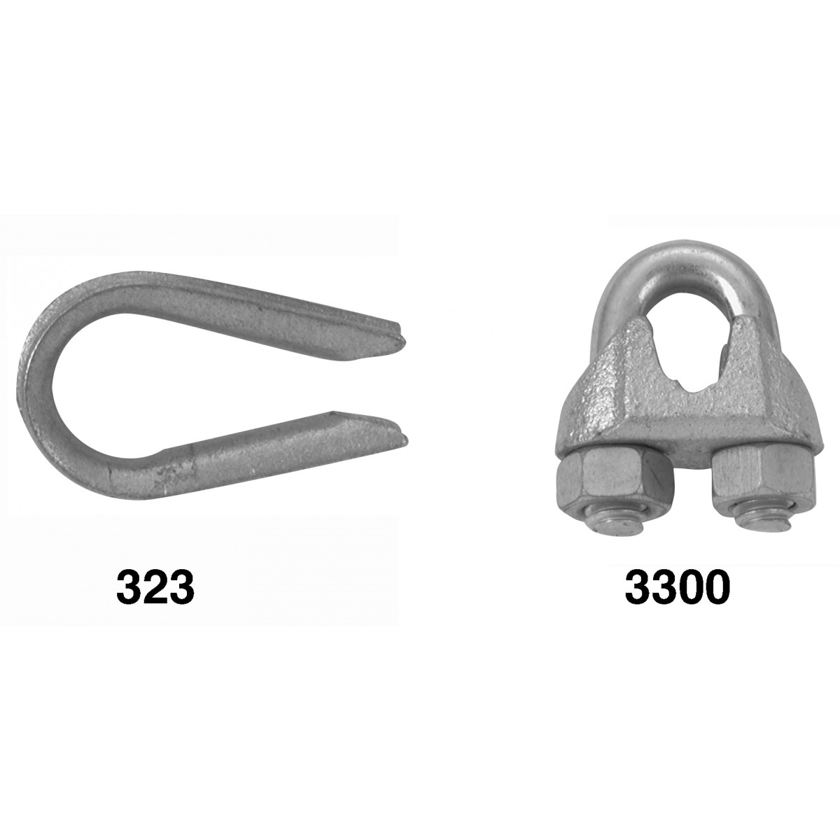 Campbell T7670449 Wire Rope Clip, 5/16 in Opening, Malleable Iron, Electro-Galvanized