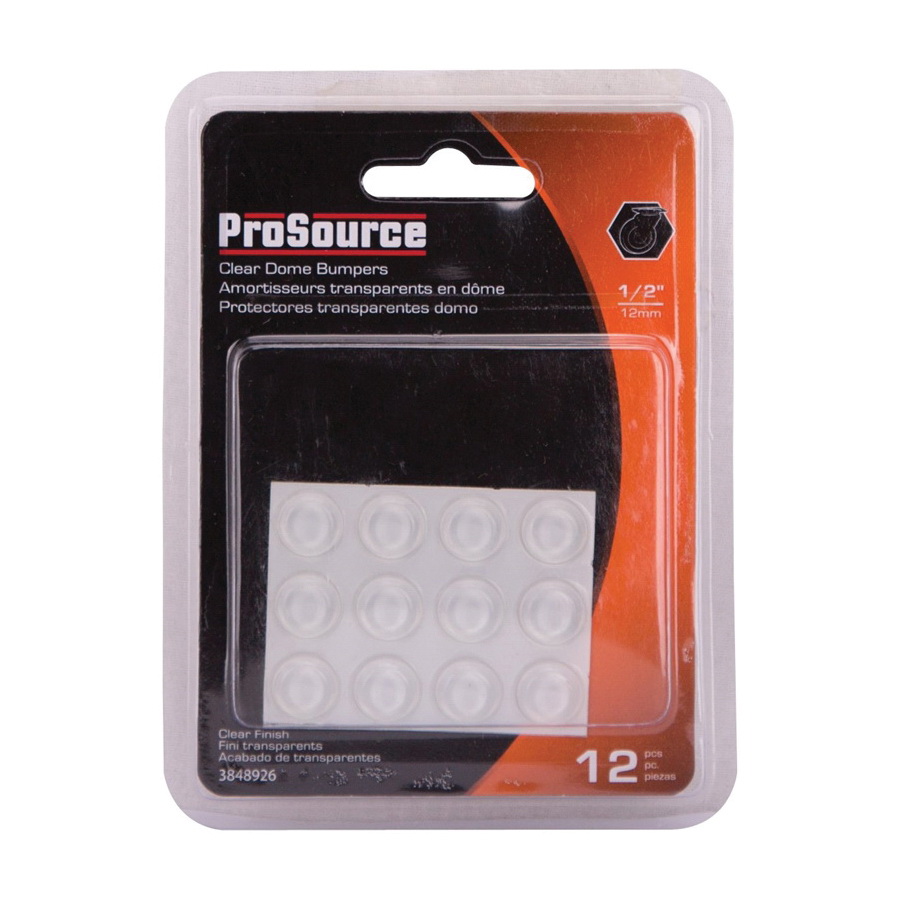 ProSource FE-50762A-PS Furniture Bumper Pad, 1/2 in, Dome, Polyurethane