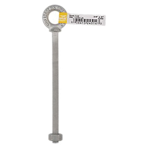 National Hardware N245-142 Eye Bolt, 3/8-16 Thread, Coarse Thread, 2-1/2 in L Thread, 3/4 in ID x 1-3/8 in OD Dia Eye