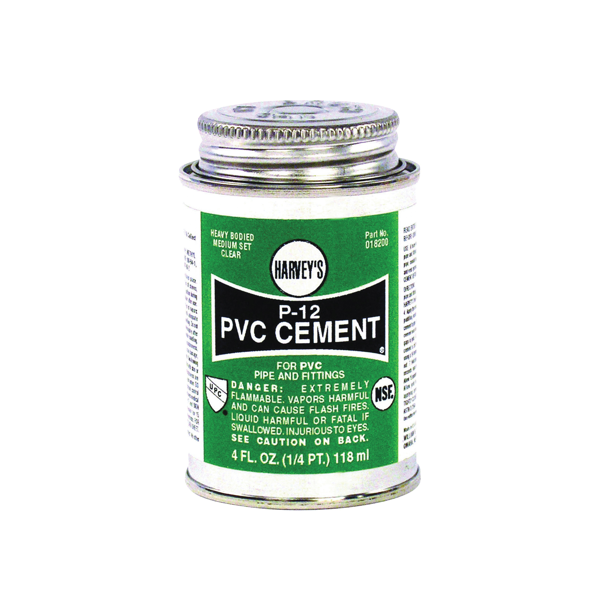 Harvey 18200-24 Solvent Cement, 4 oz, Can, Liquid, Clear