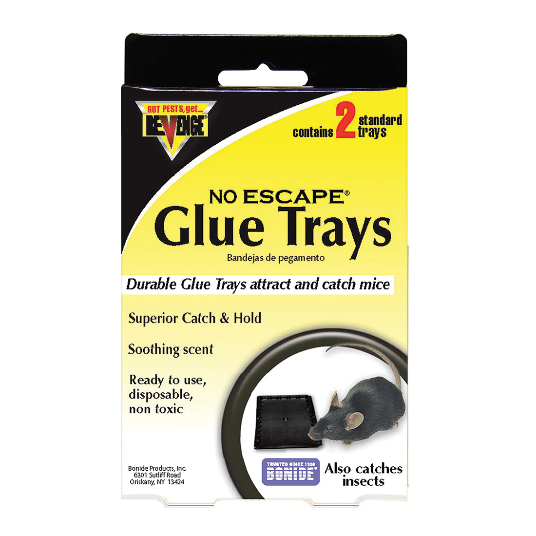 Bonide 47020 Baited Glue Tray, 0.7 in W, 5-1/2 in H, Catch-N-Hold Locking