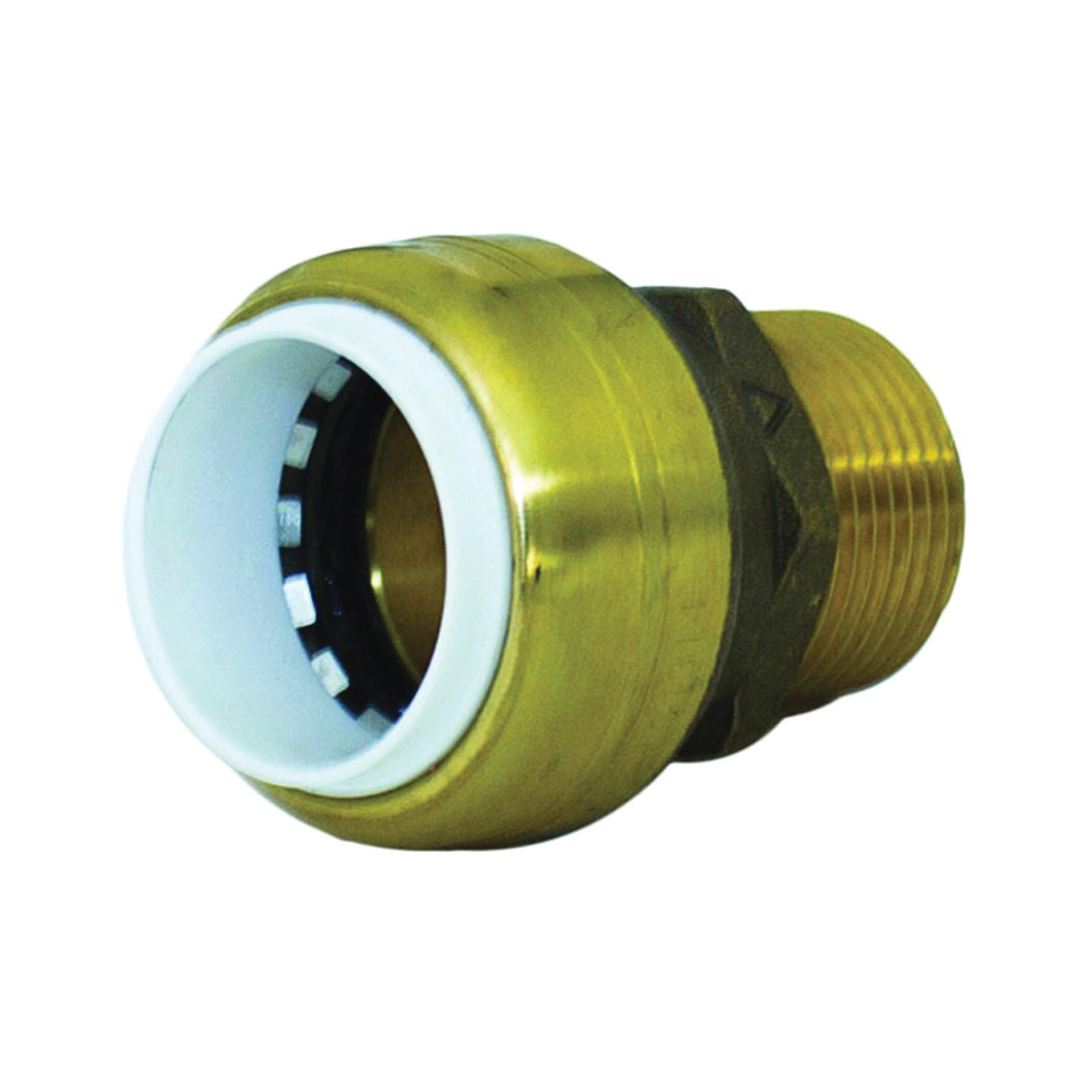 SharkBite UIP134A Pipe Connector, 3/4 in, Push-Fit x MNPT, Brass, SCH 40, SCH 80, SCH 180 Schedule, 200 psi Pressure