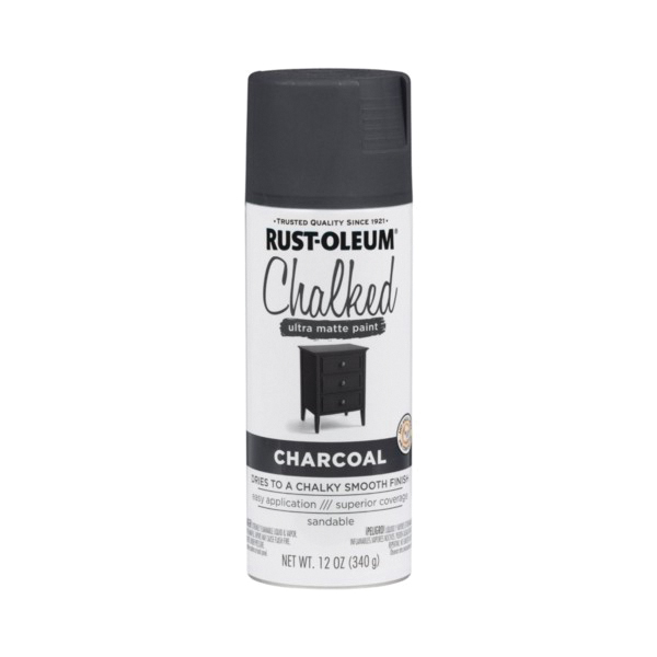 Rust-Oleum 302590 Chalk Spray Paint, Ultra Matte, Charcoal, 12 oz Can