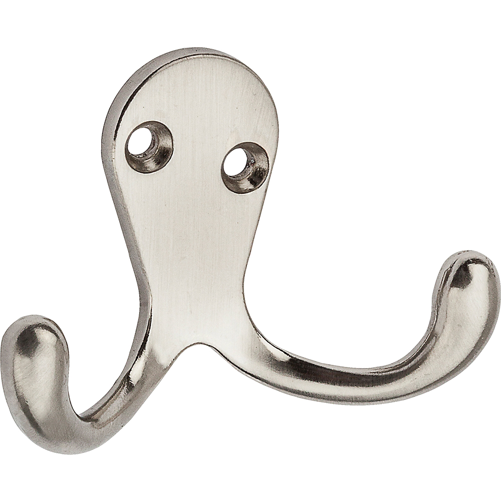 National Hardware V163 Series N325-522 Cloth Hook, 35 lb, 2-Hook, Zinc, Satin Nickel