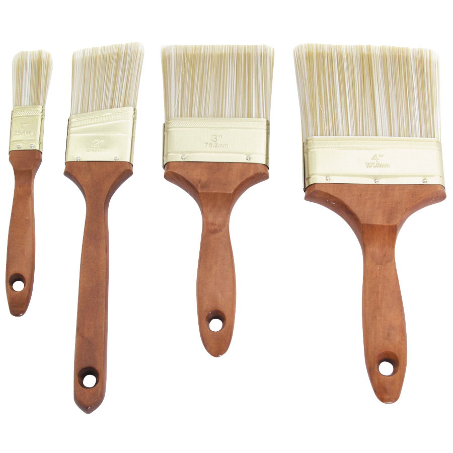 ProSource A 22040 Paint Brush Set, General-Purpose, 1, 2. 3, 4 in Brush, 4-Brush
