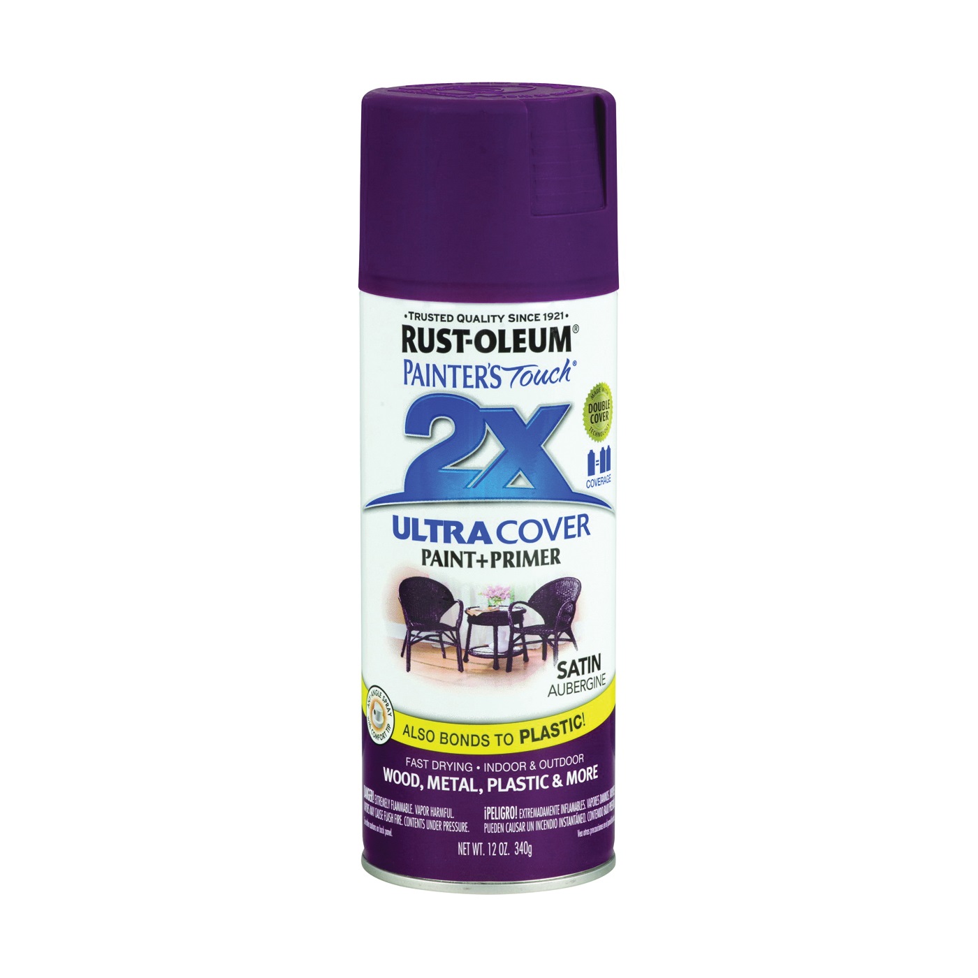 Rust-Oleum 257419 General-Purpose Spray Paint, Satin, Aubergine, 12 oz Can