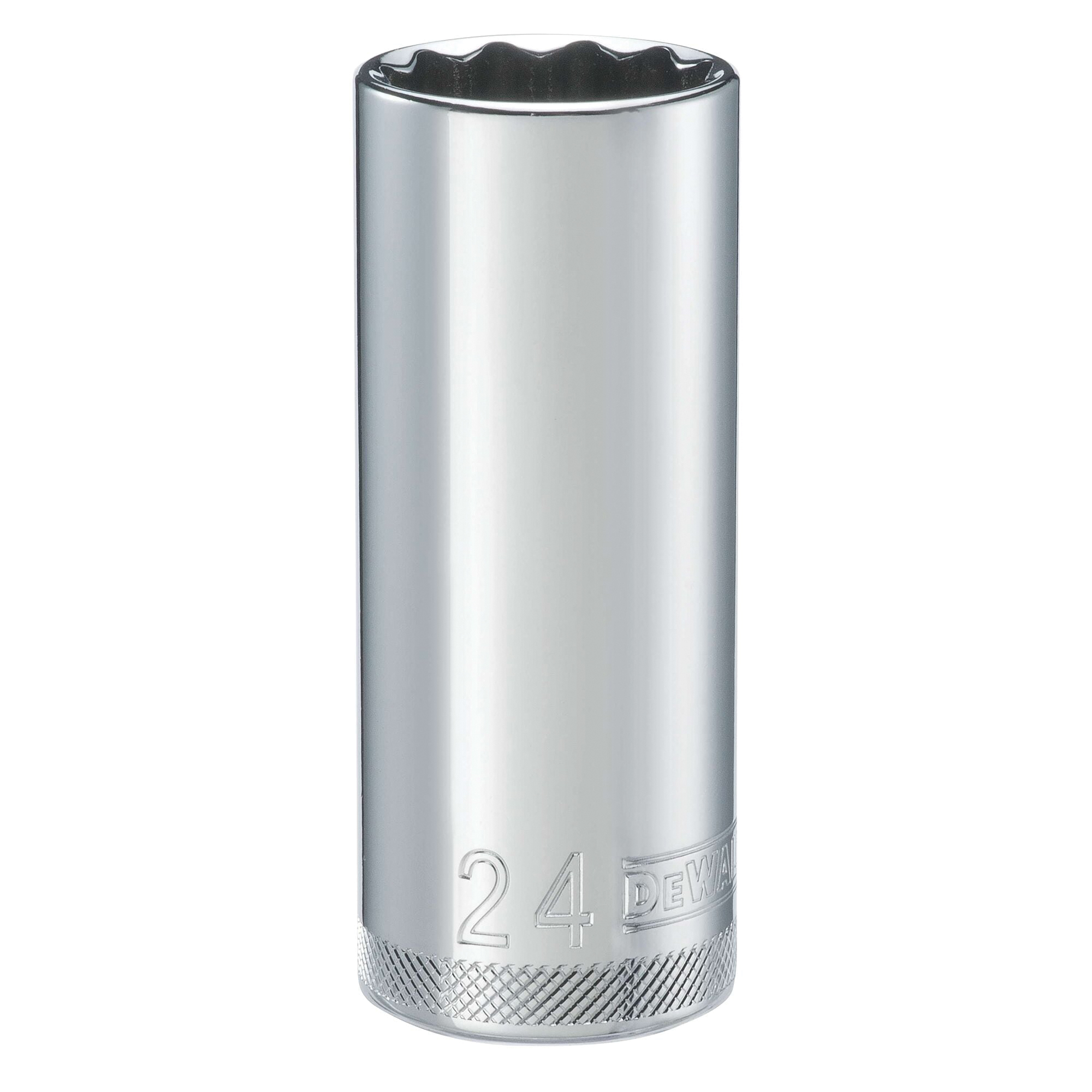 DEWALT DWMT74553OSP Drive Hand Socket, 24 mm Socket, 1/2 in Drive, 12-Point, Steel, Polished Chrome Vanadium