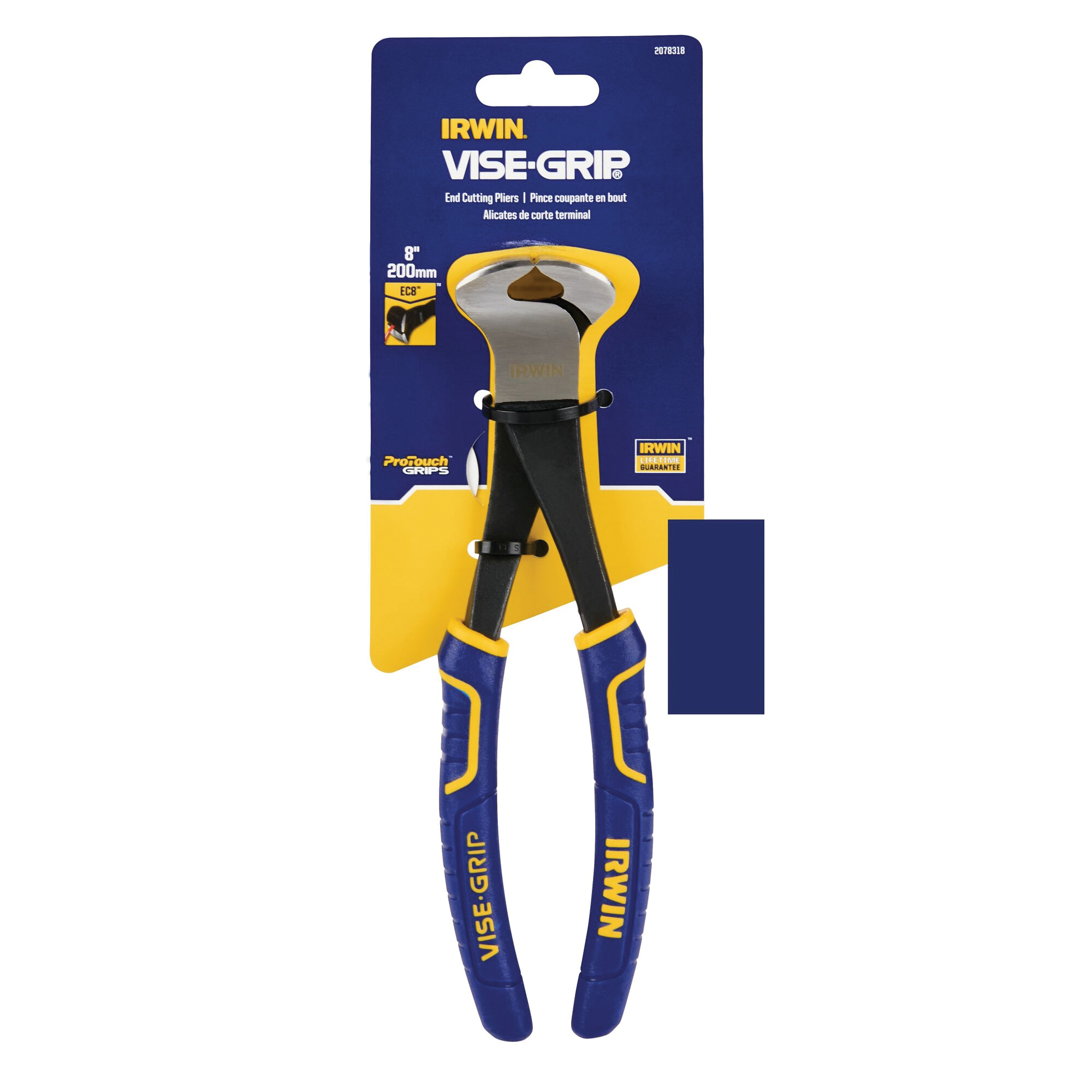 Irwin 2078318 End Cutting Pliers, Steel Jaw, 8 in OAL