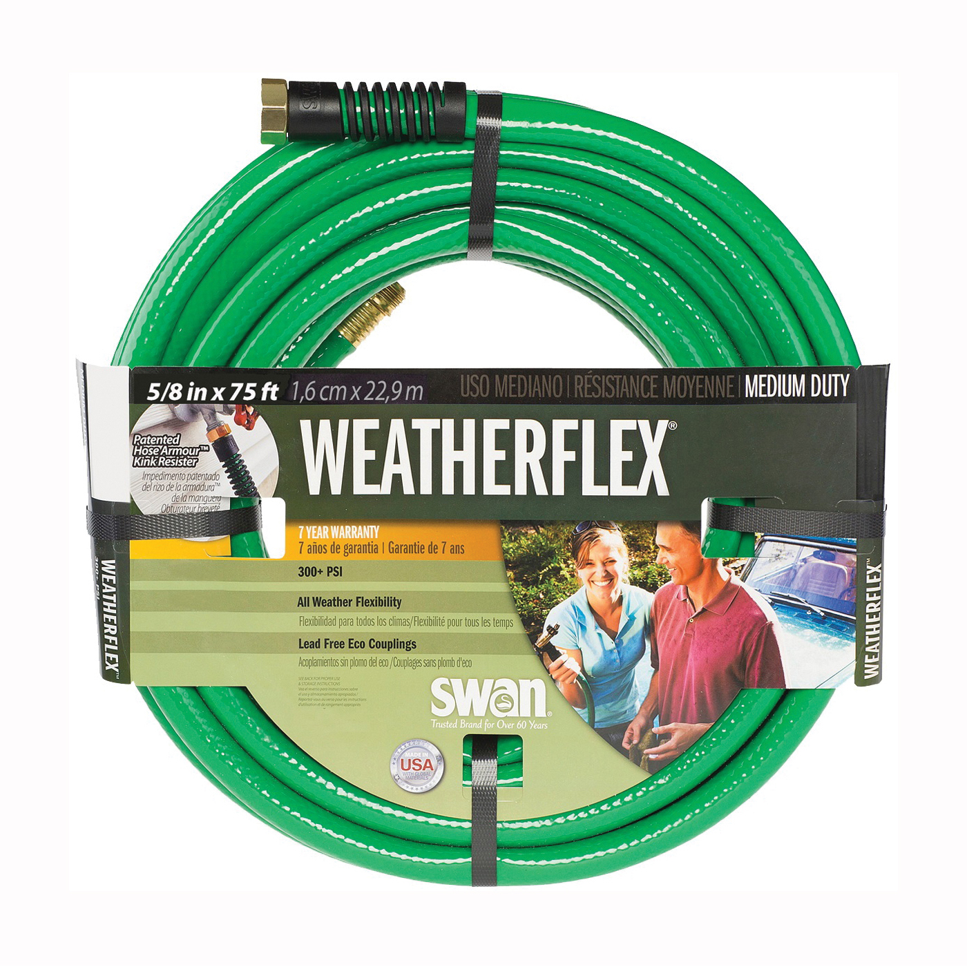 Swan SNWF58075 Garden Hose, 5/8 in, 75 ft L