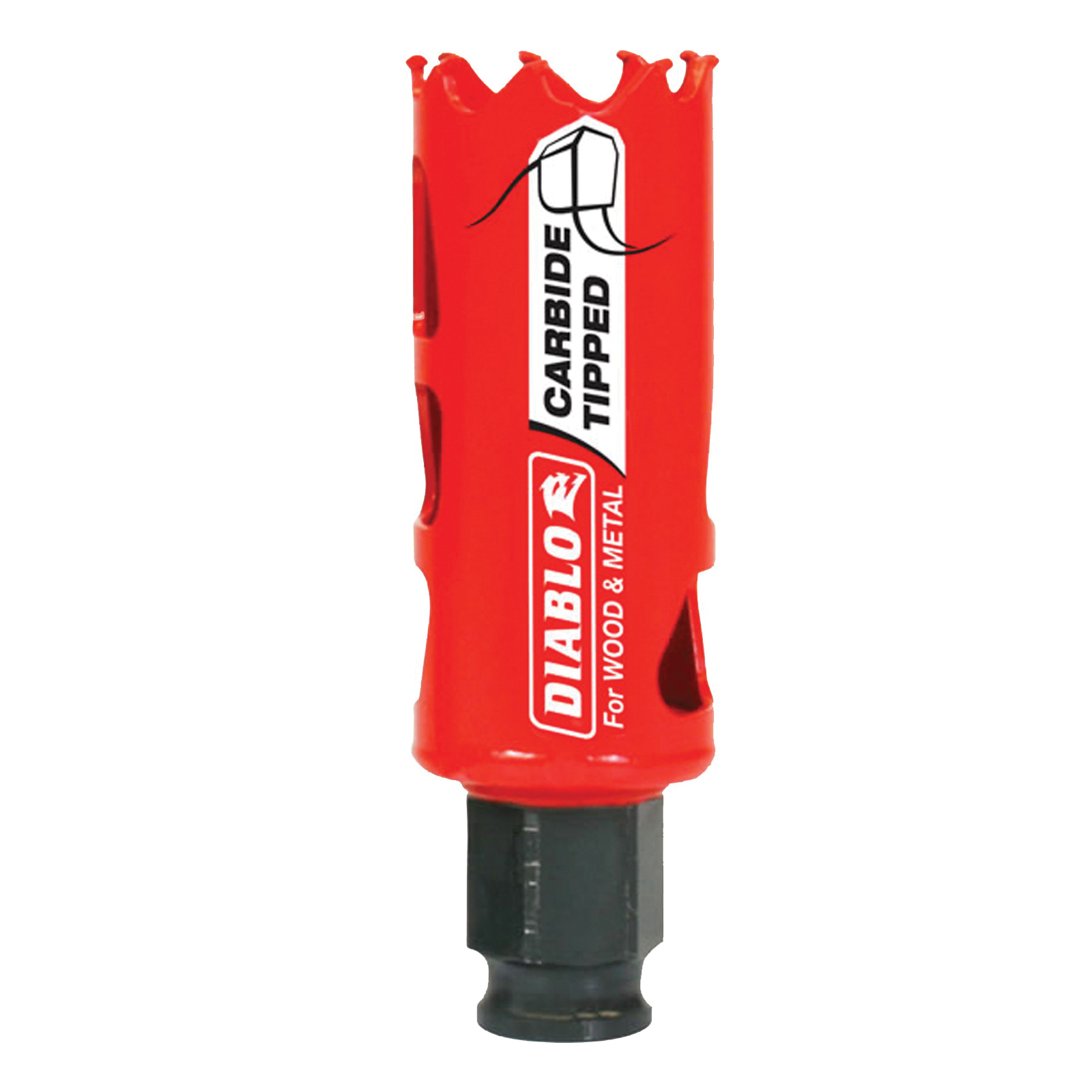 Diablo DHS1125CT Hole Saw, 1-1/8 in Dia, 2-3/8 in D Cutting, 3/8 in Arbor, 3 TPI, Carbide Cutting Edge