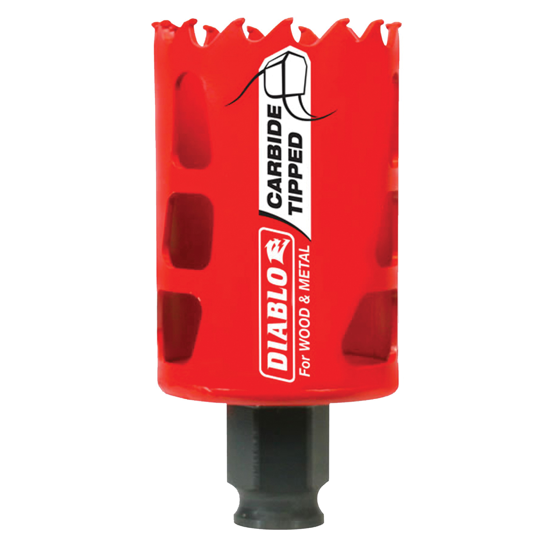 Diablo DHS1750CT GP Hole Saw, 1-3/4 in Dia, 2-3/8 in D Cutting, 3/8 in Arbor, Carbide Cutting Edge